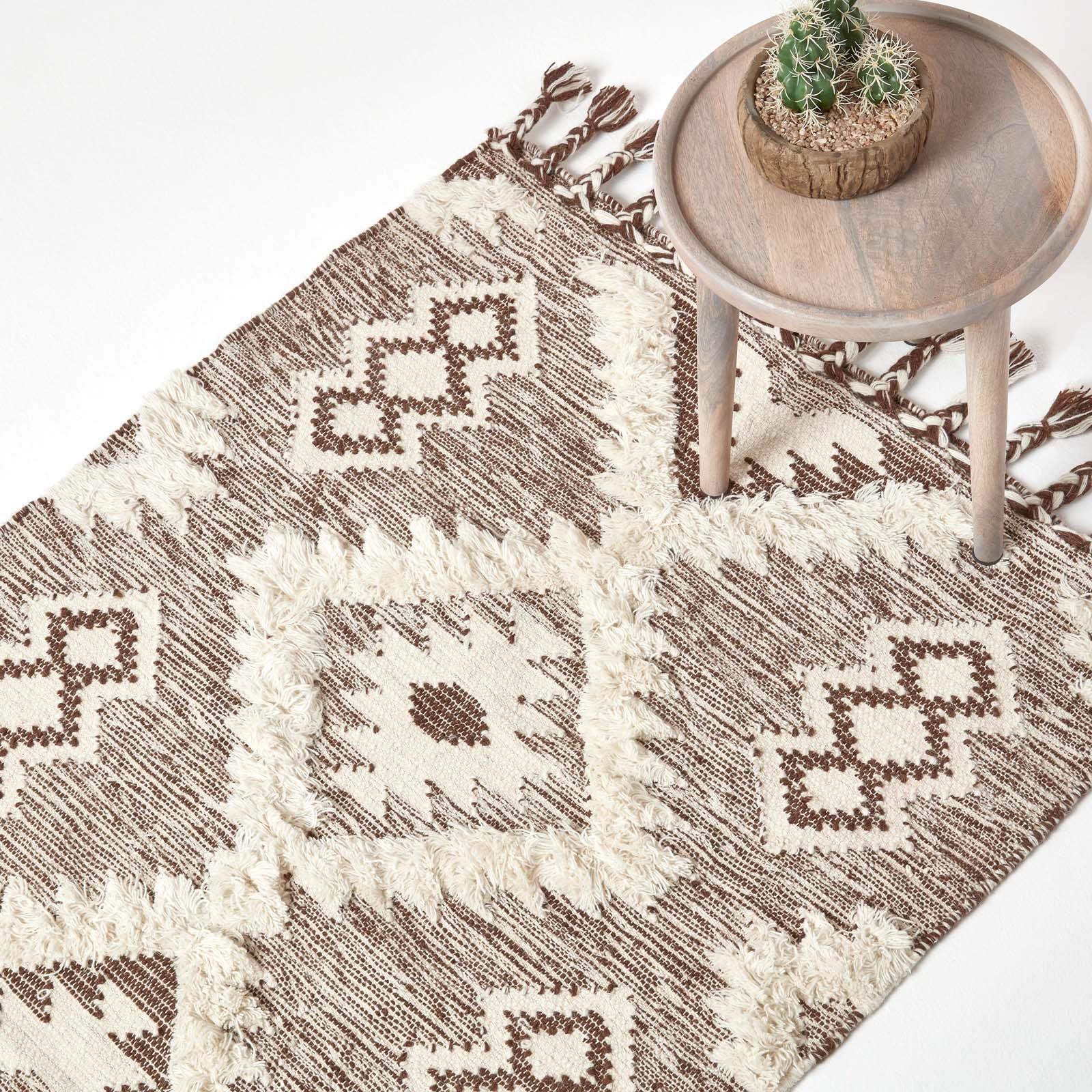 Handmade Cotton & Wool Kilim Rugs Runner Multi Coloured Geometric Diamond Carpet - Picture 51 of 64