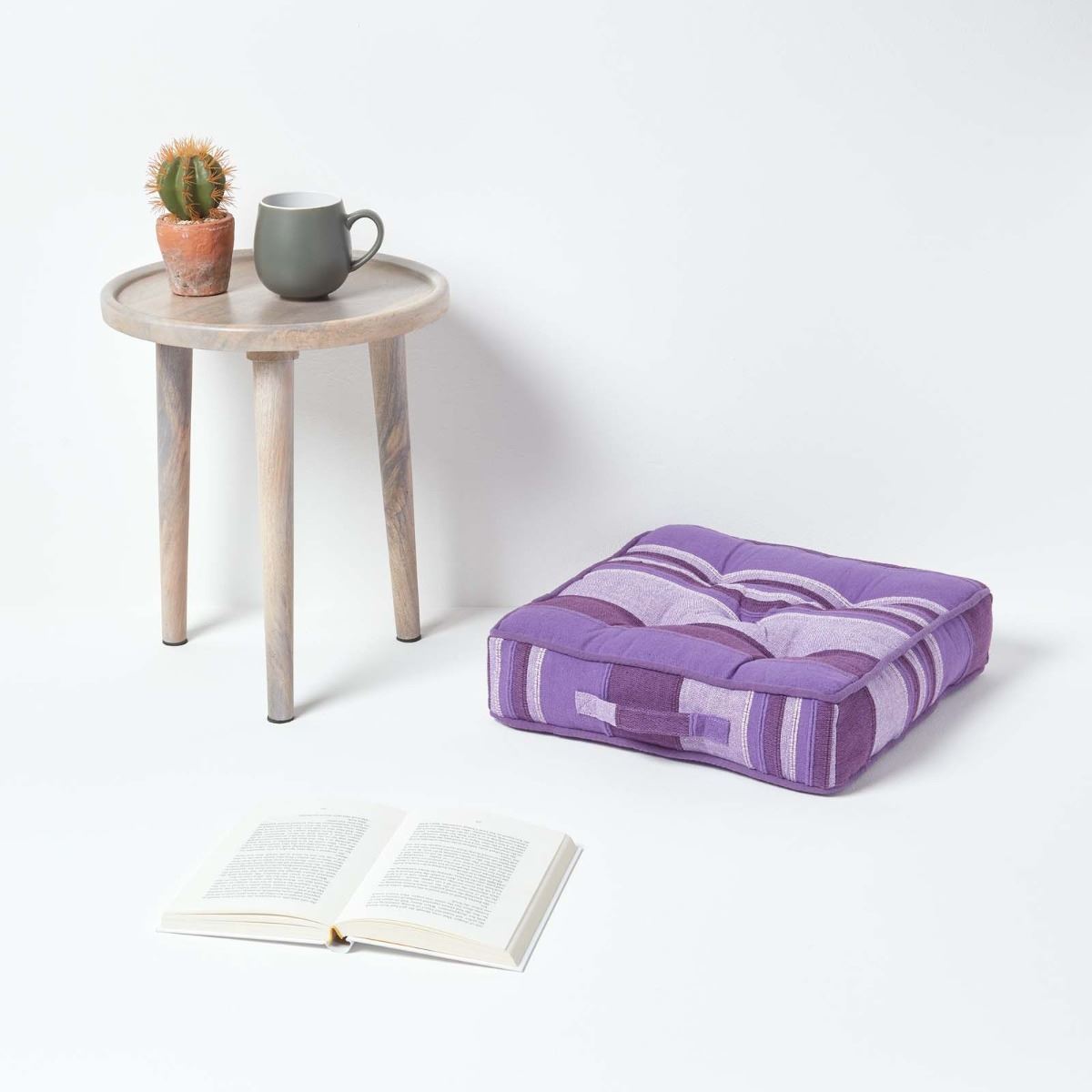 Morocco Striped Floor Cushion Outdoor Garden Dining Booster Seat Pads Square - Picture 27 of 49