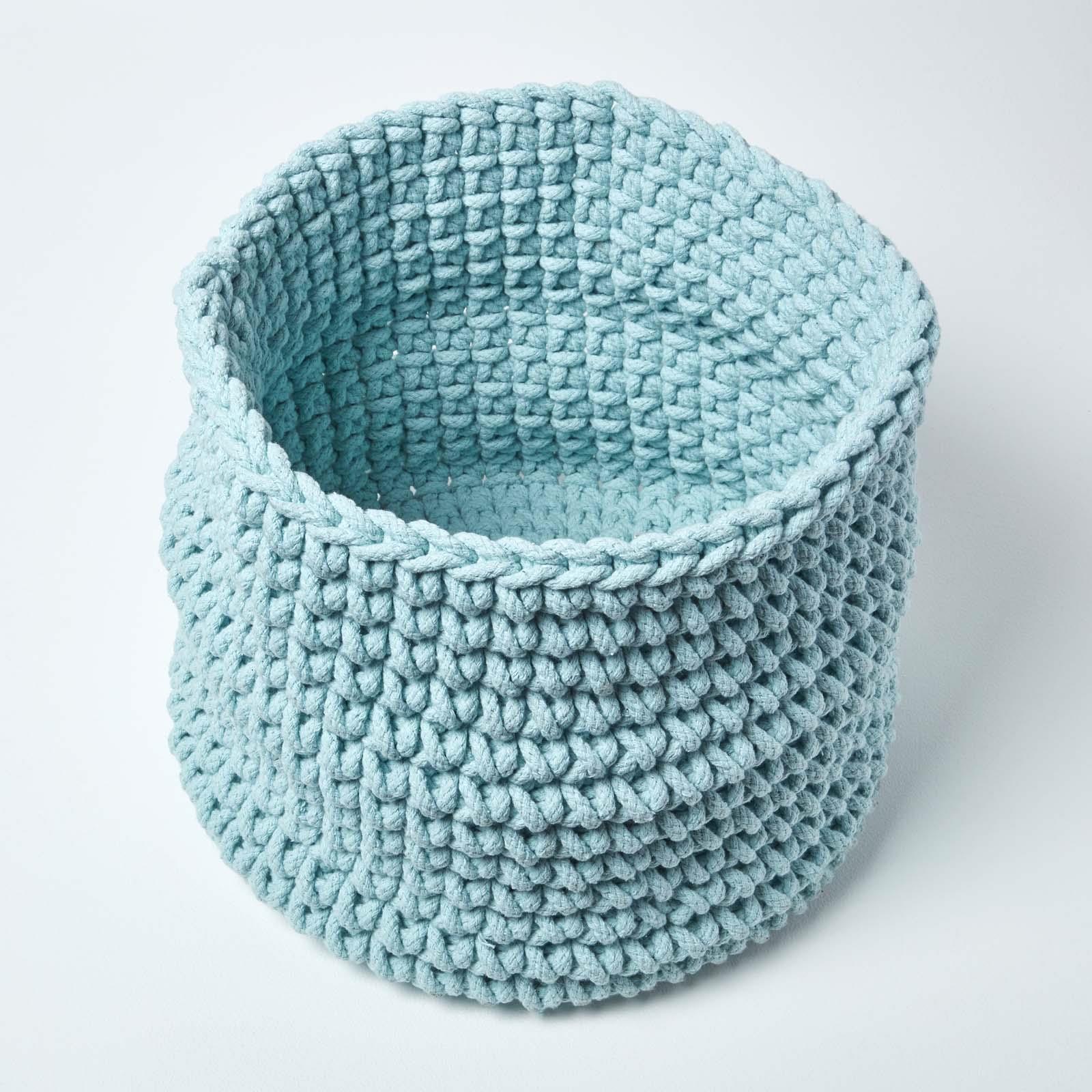 100% Cotton Round Knitted Storage Basket Books & Cloths Storage Handmade Basket - Picture 97 of 135