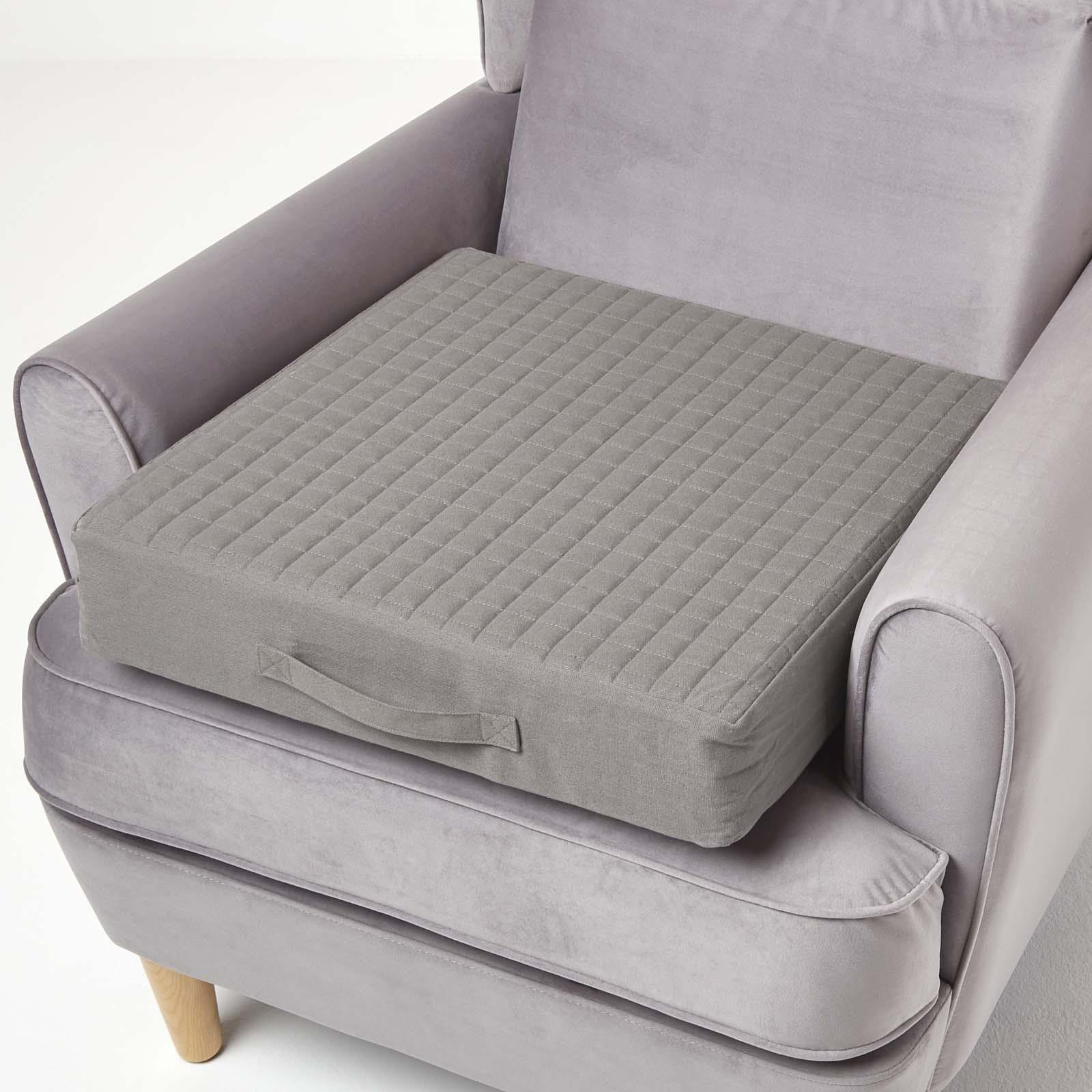 Quilted Armchair Booster Cushion with Removable Cover Firm Orthopaedic Foam - Picture 14 of 43