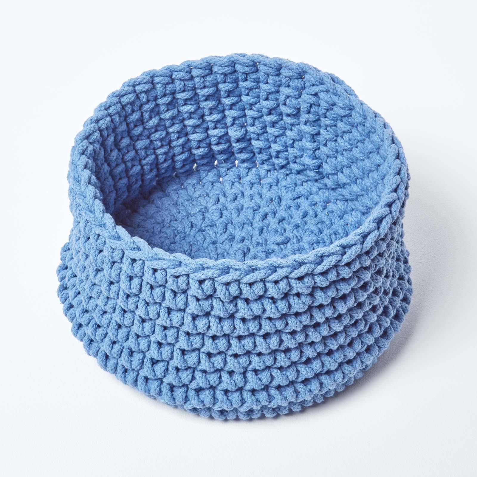 100% Cotton Round Knitted Storage Basket Books & Cloths Storage Handmade Basket - Picture 12 of 135