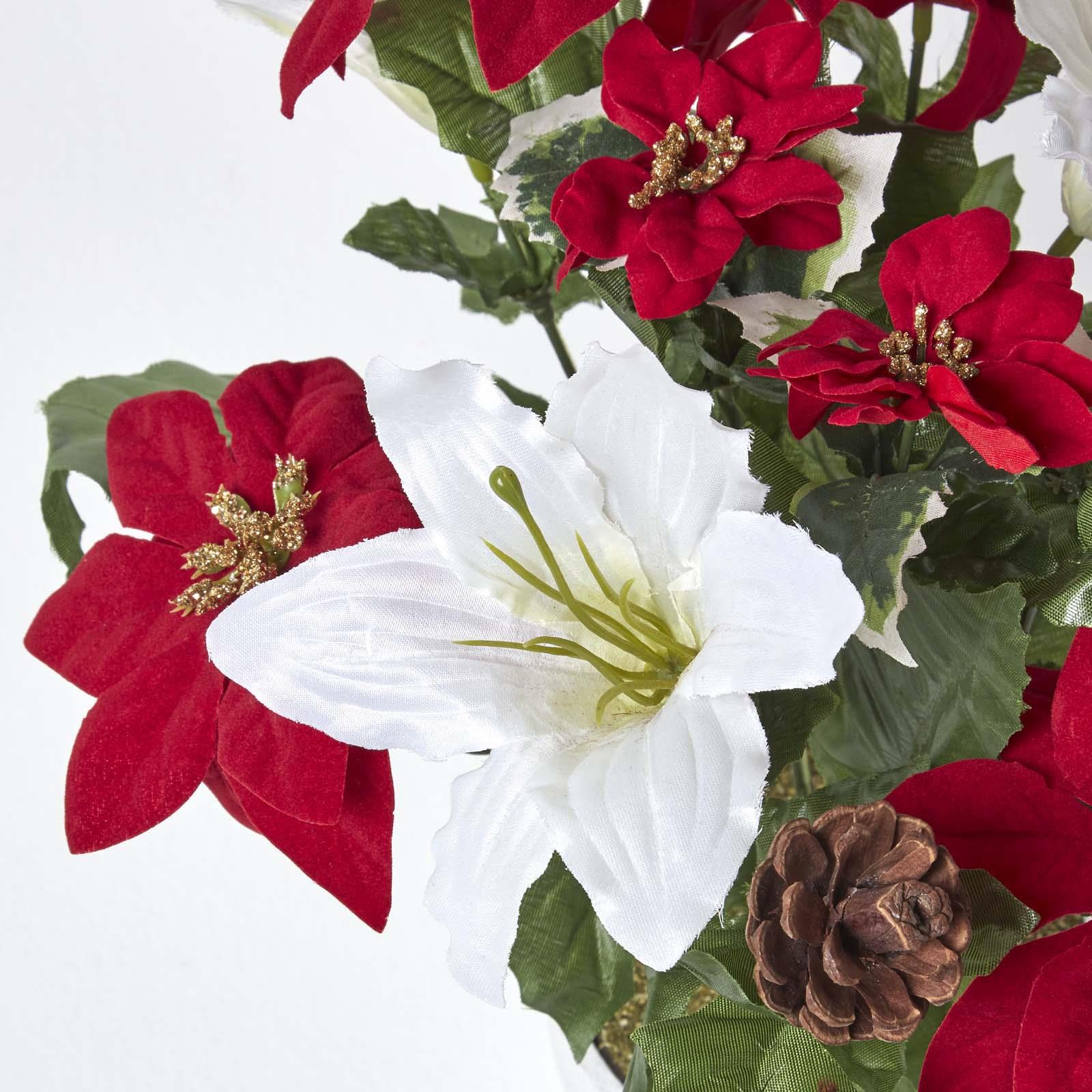 Stella Di Natale Winter Rose.Fiori Di Natale Bianco Stella Di Natale E Satinata Bucaneve Accordo Decorativi Ebay