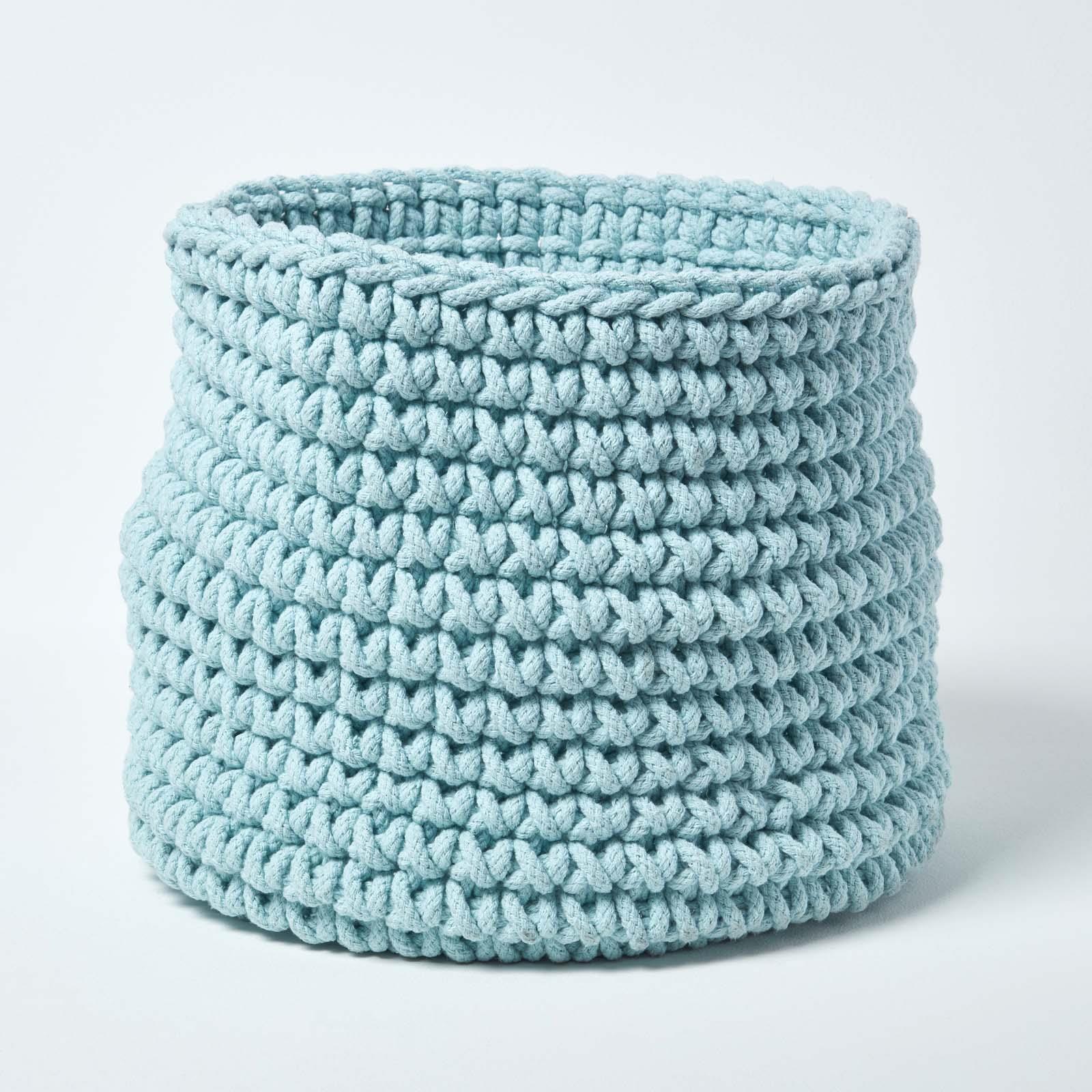 100% Cotton Round Knitted Storage Basket Books & Cloths Storage Handmade Basket - Picture 95 of 135