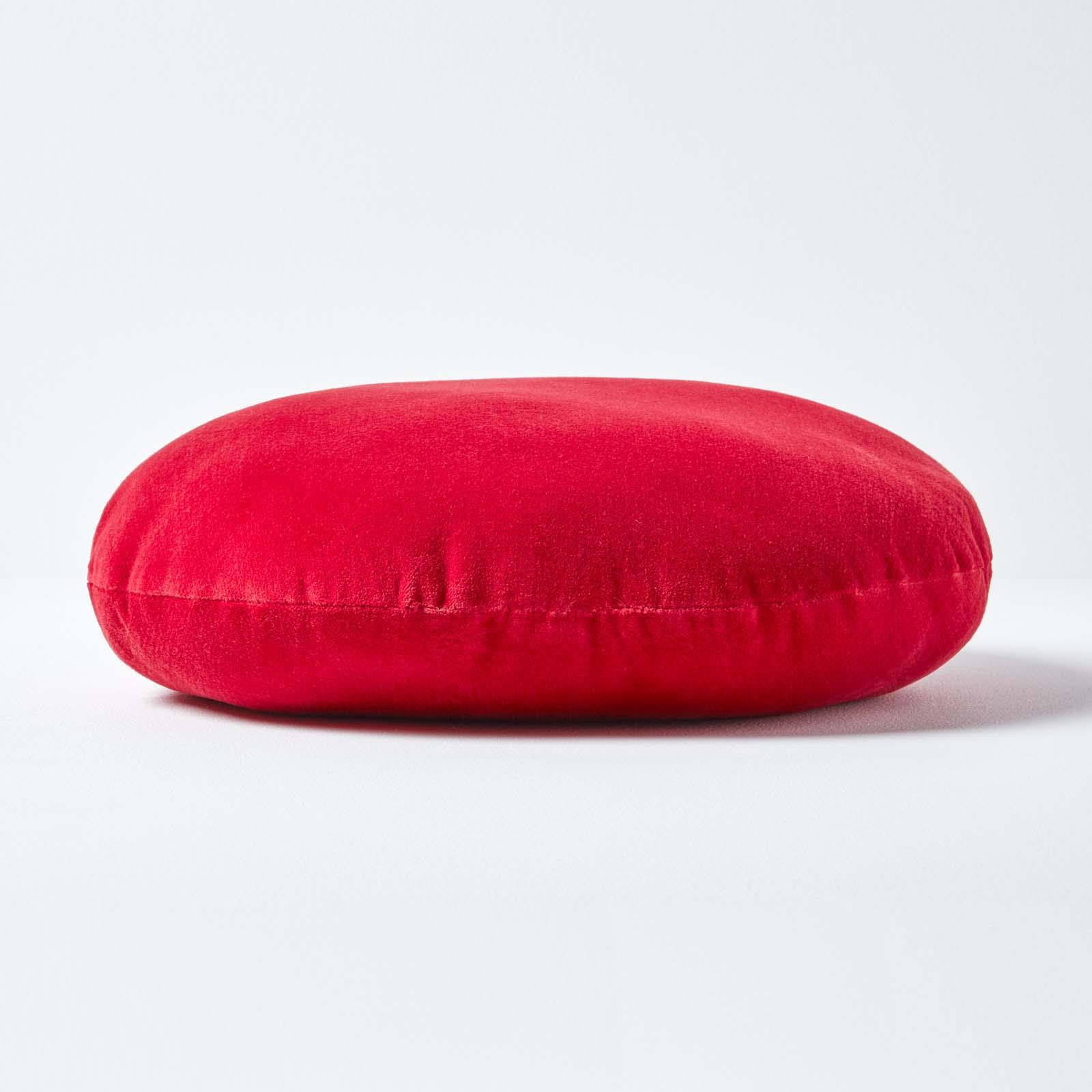 Luxury Super Soft Cotton Round Filled Plain Scatter Cushion, 40cm Diameter - Picture 25 of 26