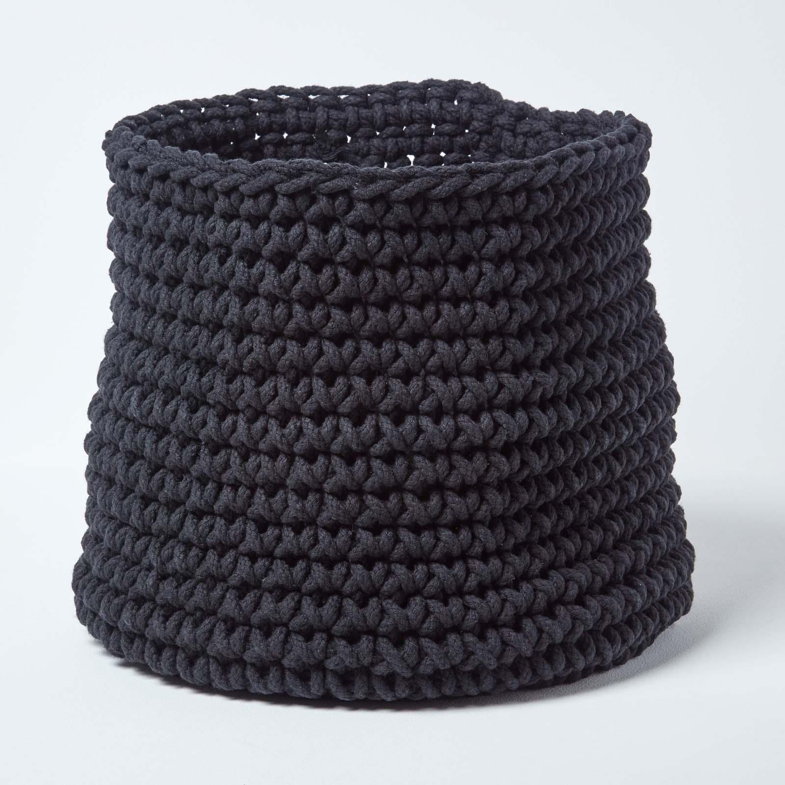100% Cotton Round Knitted Storage Basket Books & Cloths Storage Handmade Basket - Picture 4 of 135