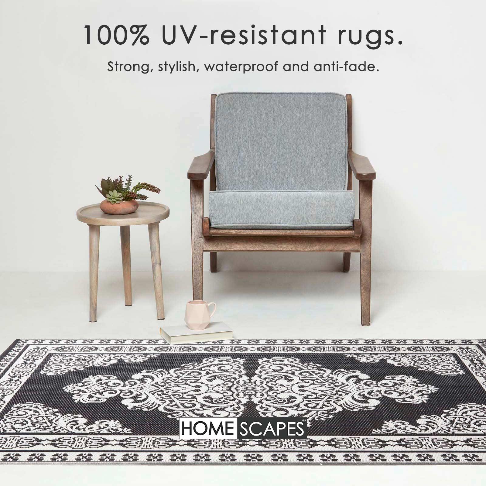 Reversible Indoor/Outdoor Garden Rugs in Motif Mosaic Leaf & Geometric Pattern - Picture 57 of 67