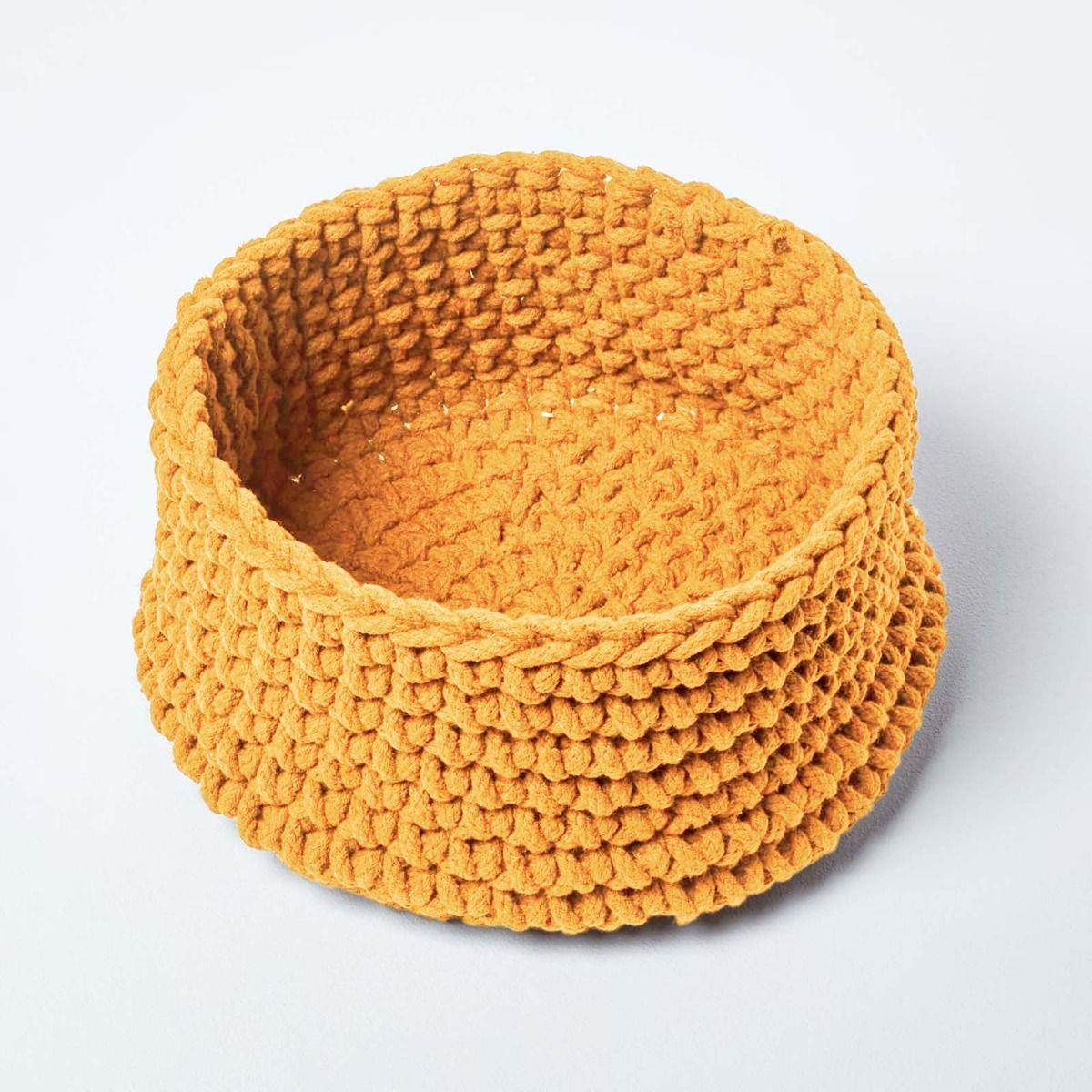 100% Cotton Round Knitted Storage Basket Books & Cloths Storage Handmade Basket - Picture 68 of 135