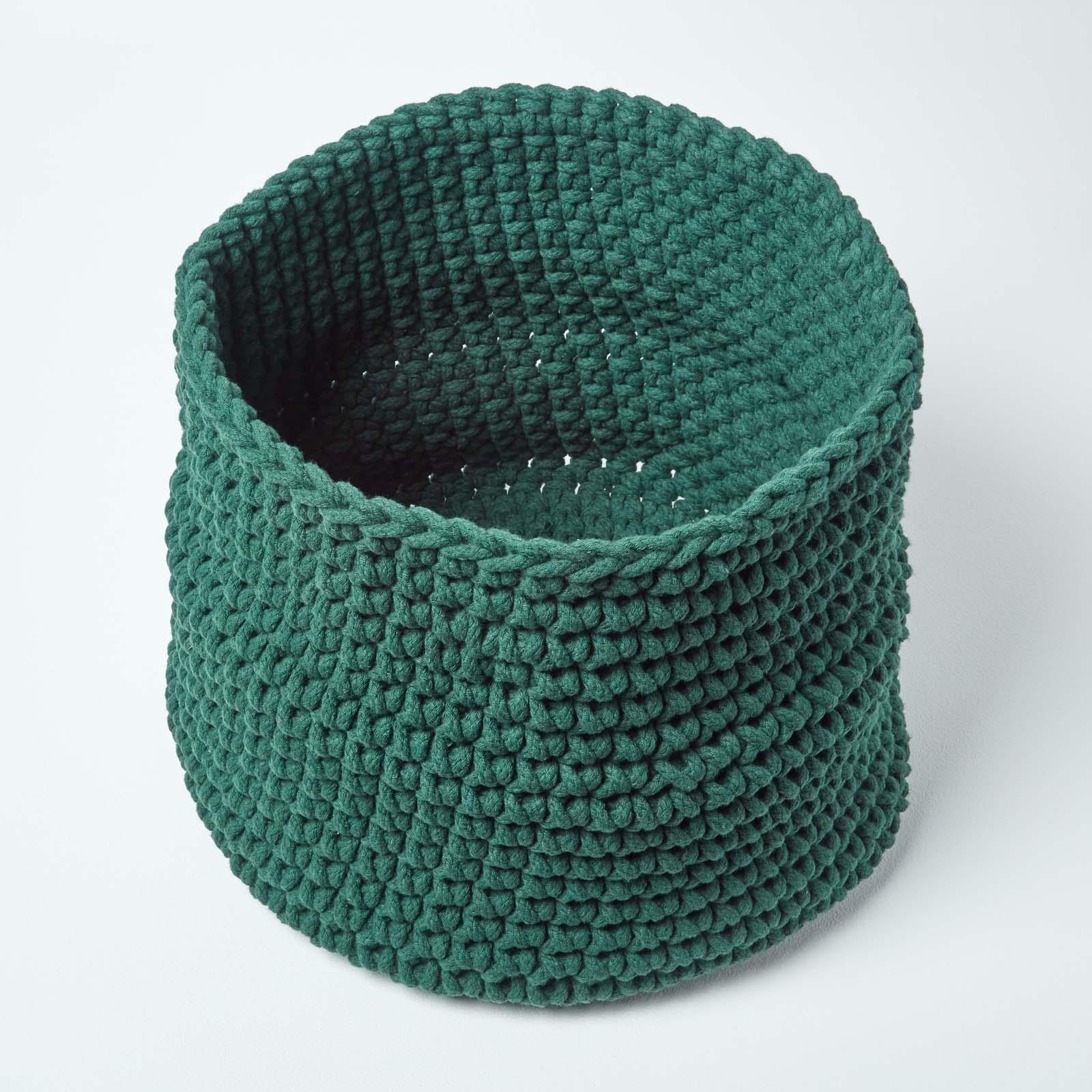 100% Cotton Round Knitted Storage Basket Books & Cloths Storage Handmade Basket - Picture 43 of 135