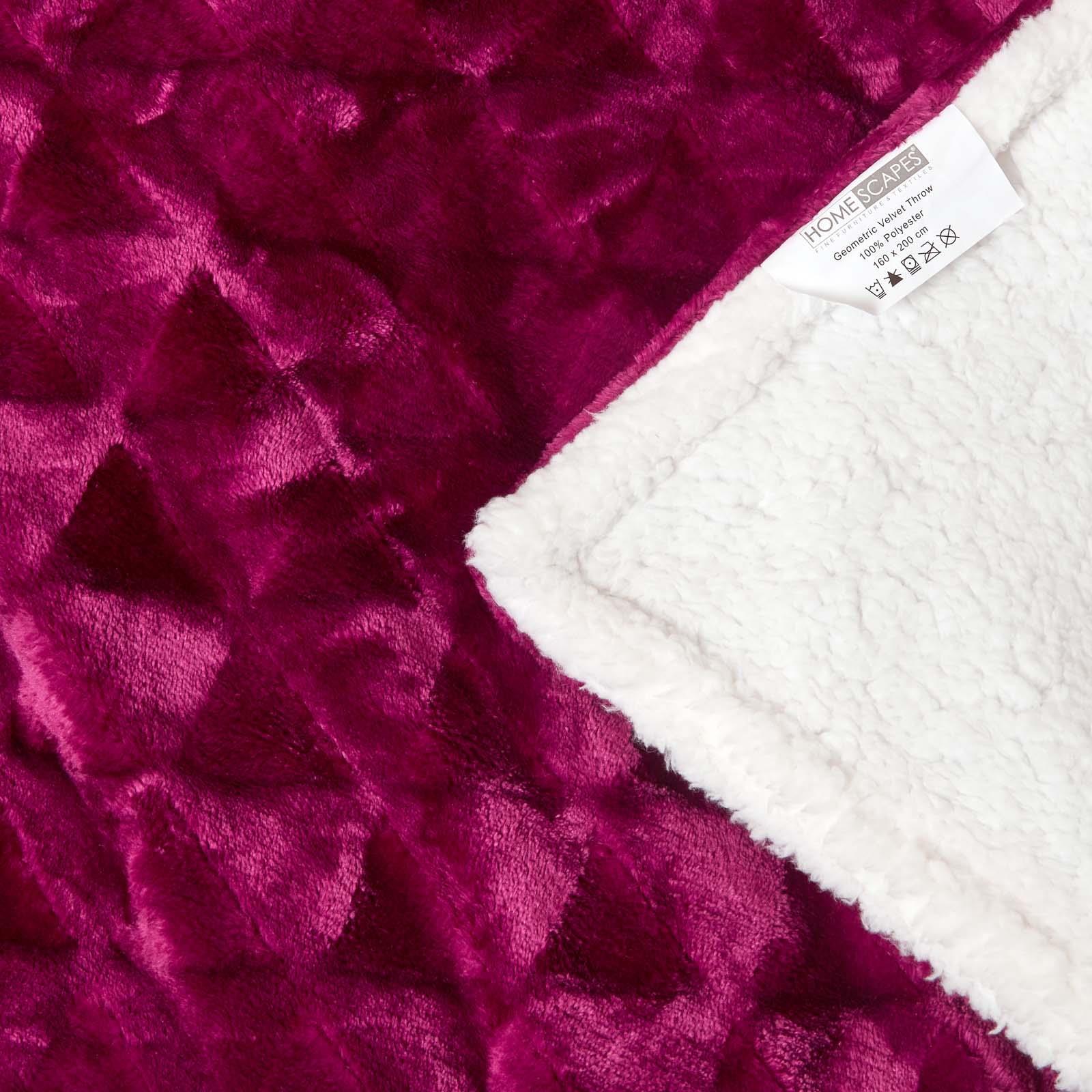 Velvet Throw Over Sofa Bedspread Geometric Triangle Soft Bed Protector Cover - Picture 28 of 74