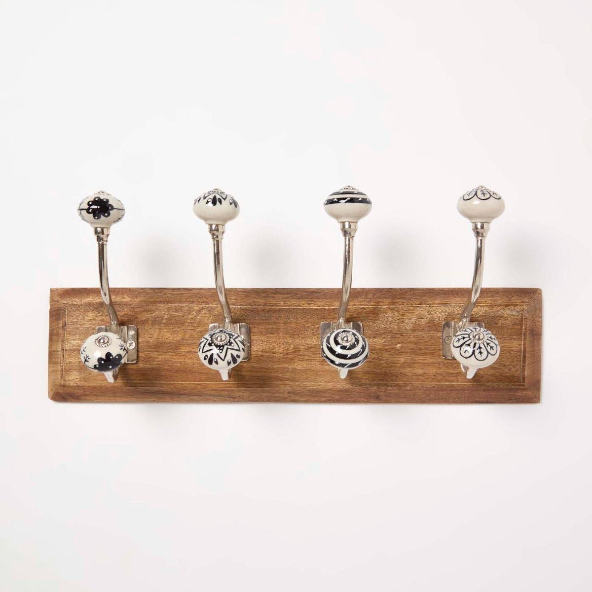 Wall Mounted Vintage style Decorative Coat Rack Hook Hangers with 2 and 4 Hooks - Picture 6 of 32
