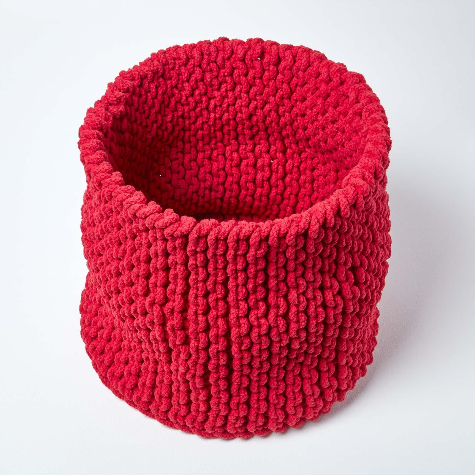 100% Cotton Round Knitted Storage Basket Books & Cloths Storage Handmade Basket - Picture 118 of 135