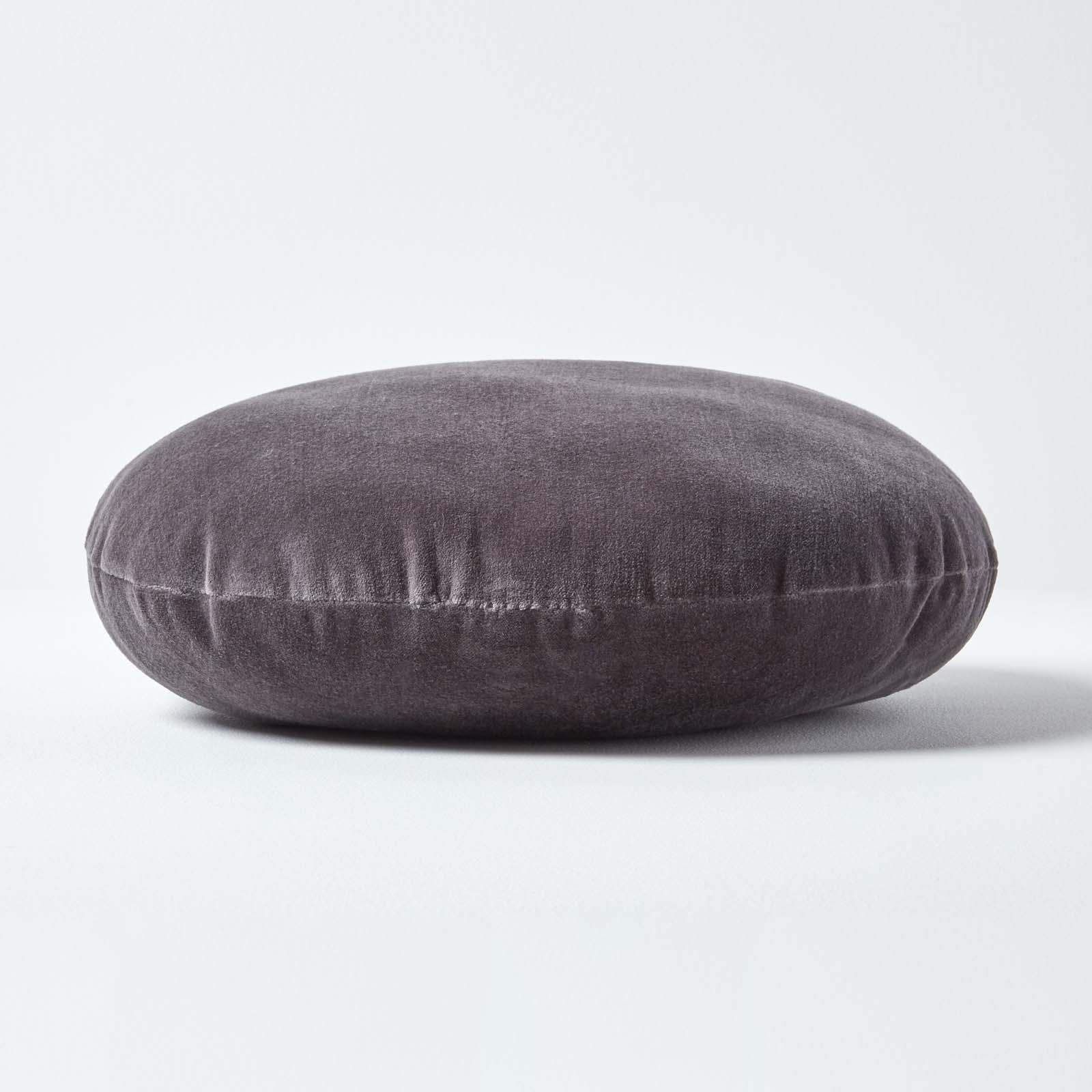 Luxury Super Soft Cotton Round Filled Plain Scatter Cushion, 40cm Diameter - Picture 9 of 26