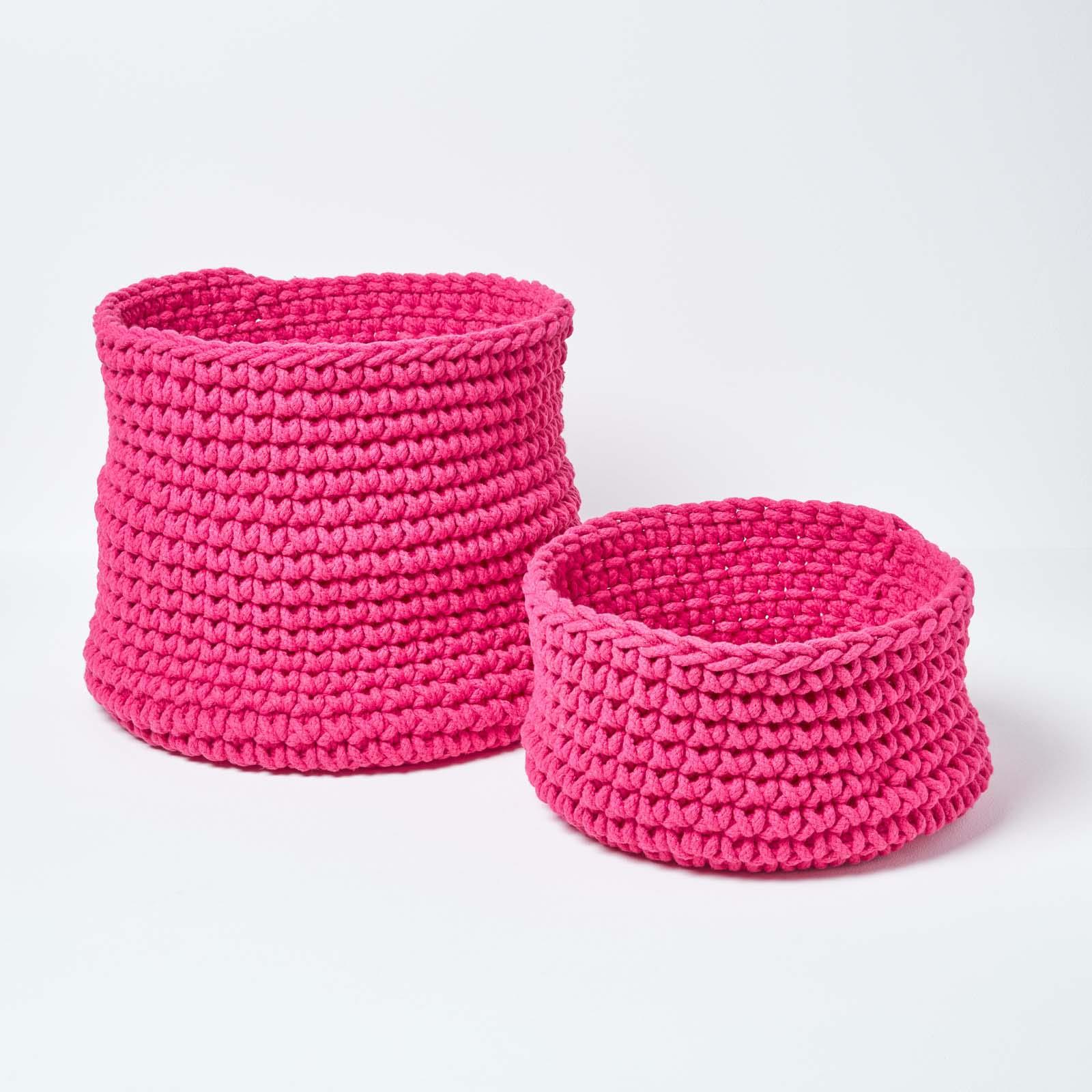 100% Cotton Round Knitted Storage Basket Books & Cloths Storage Handmade Basket - Picture 53 of 135