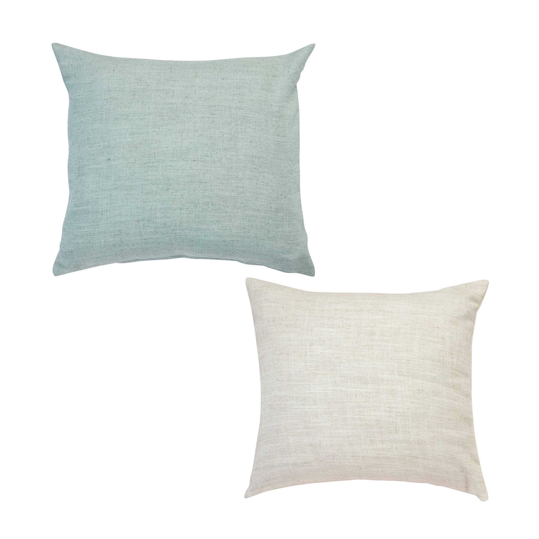 Linen Cushion Cover Square Natural Cream and Duck Egg Blue 18" x 18" eBay