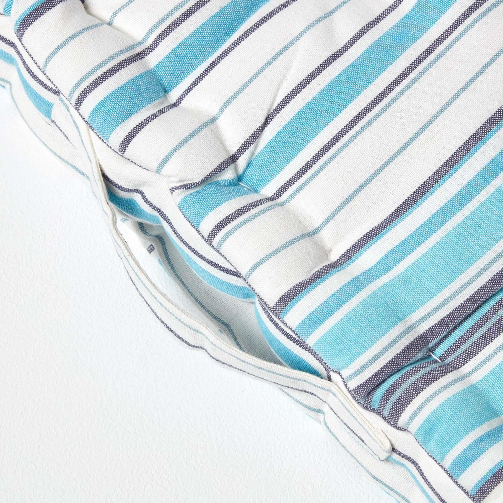 Striped Large Floor Cushion, Blue, Green, Multicolour - Picture 5 of 19