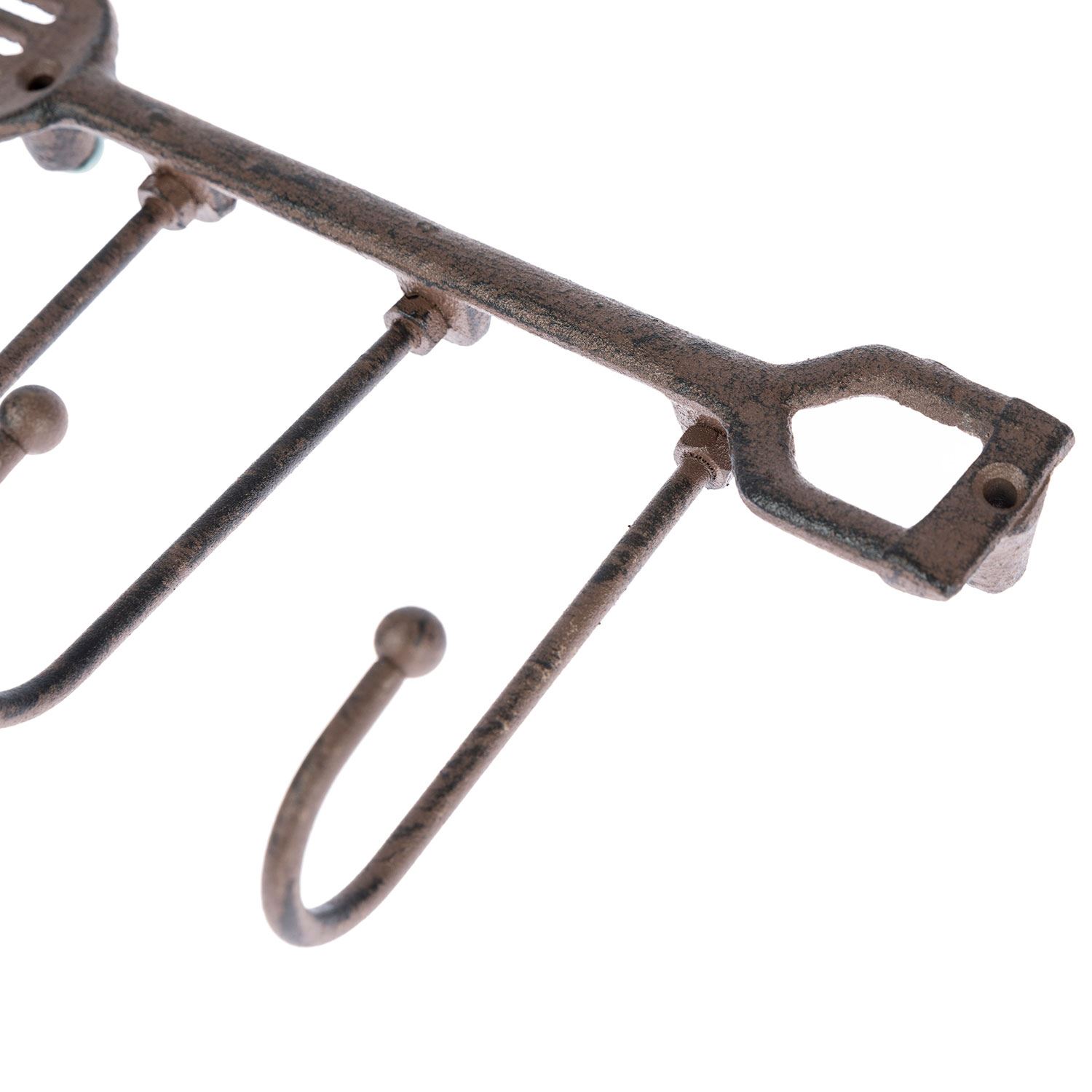 Cast Iron Wall Mounted Coat Hook Rack Decorative Design for Indoor