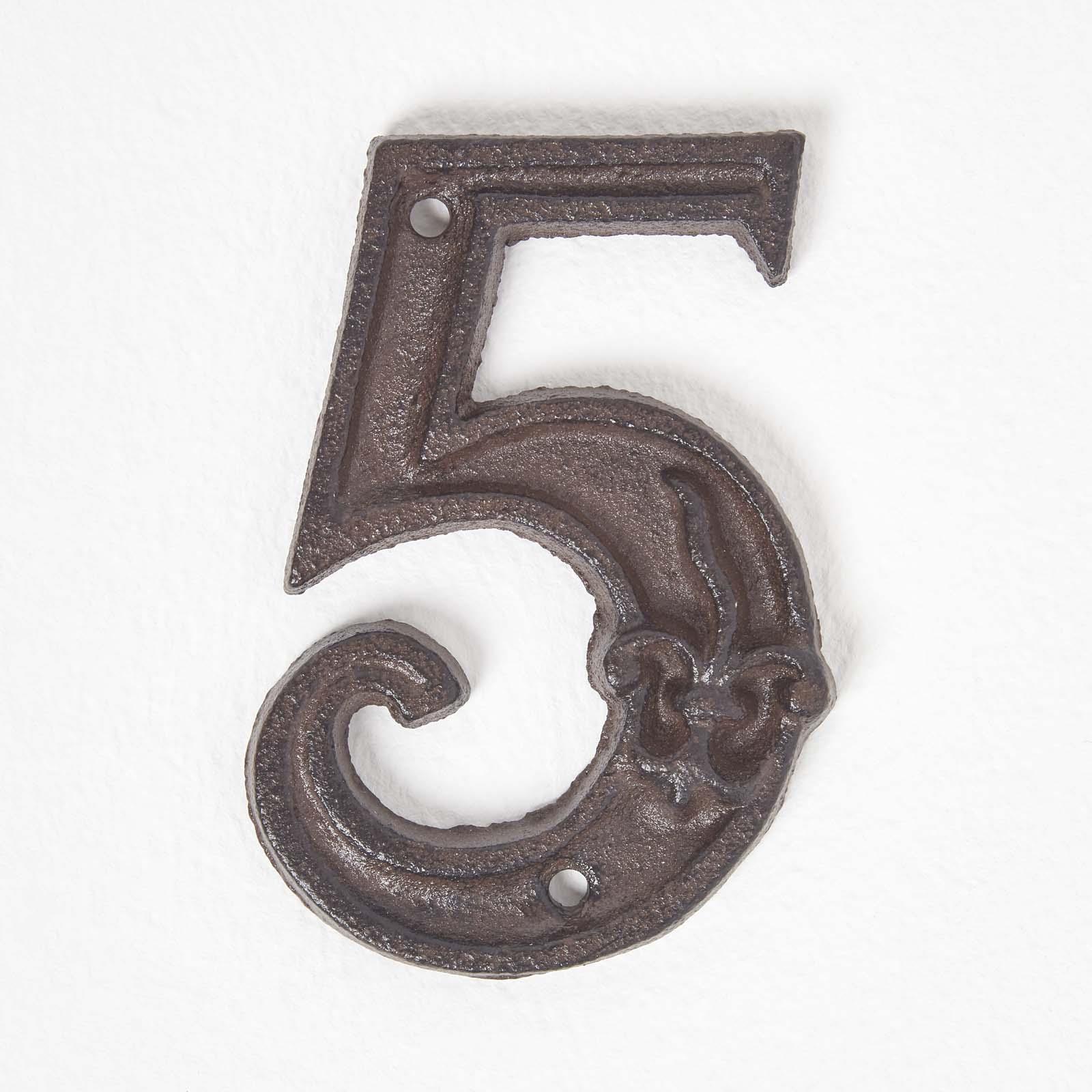 Brown Antique Cast Iron Door Number Sign Address 0-9 Traditional Design - Picture 22 of 41