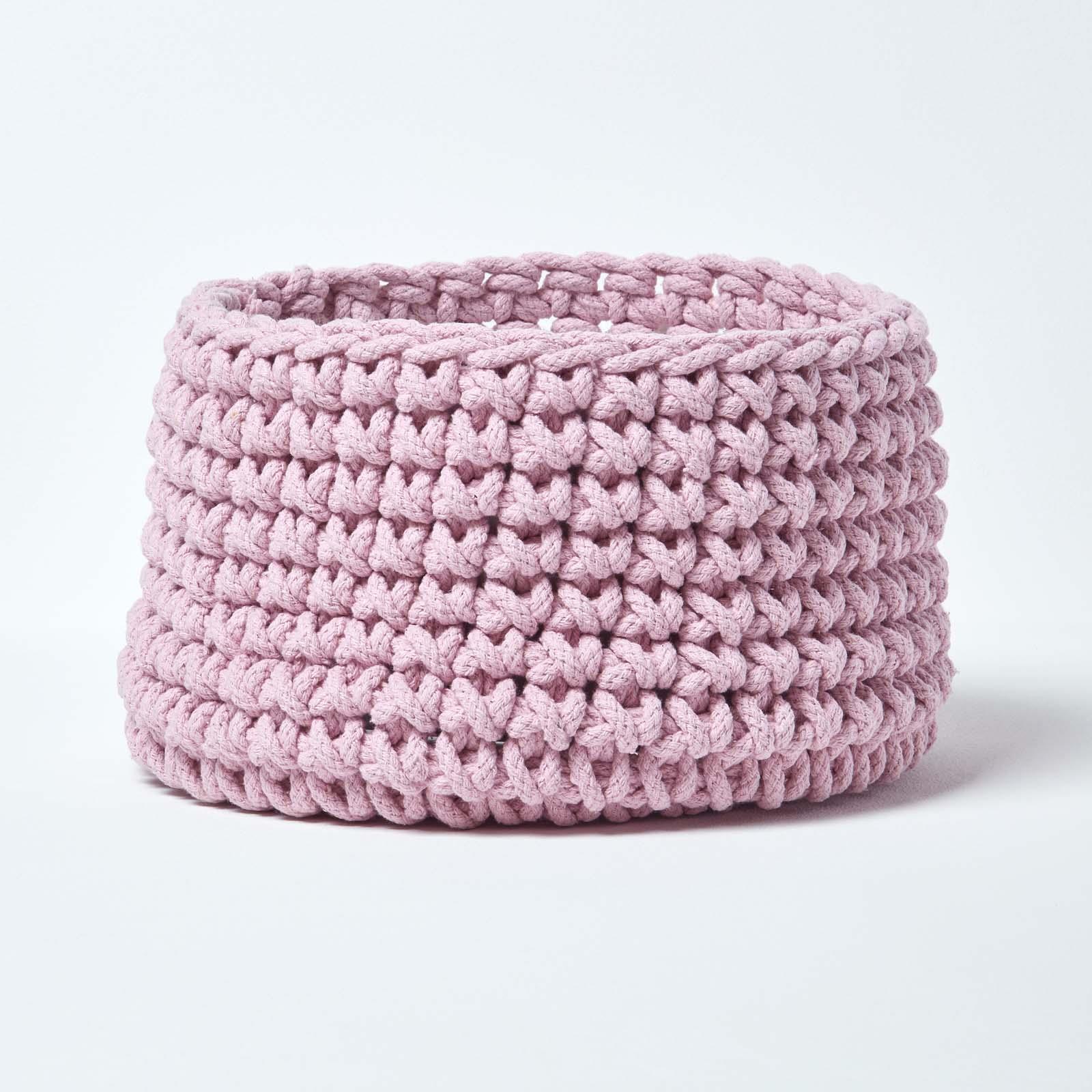 100% Cotton Round Knitted Storage Basket Books & Cloths Storage Handmade Basket - Picture 101 of 135