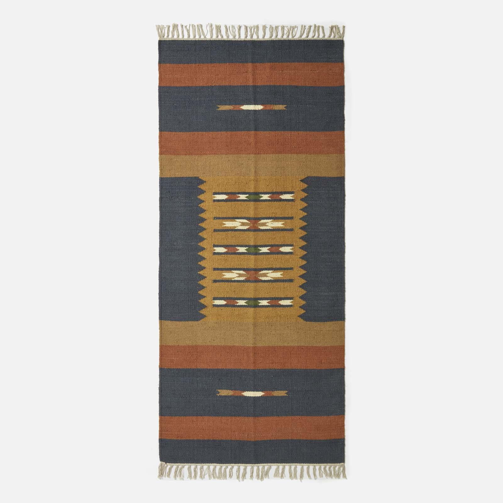 Handwoven Kilim Rug Runner Cotton & Jute in Traditional Pattern with Tassels - Picture 5 of 15
