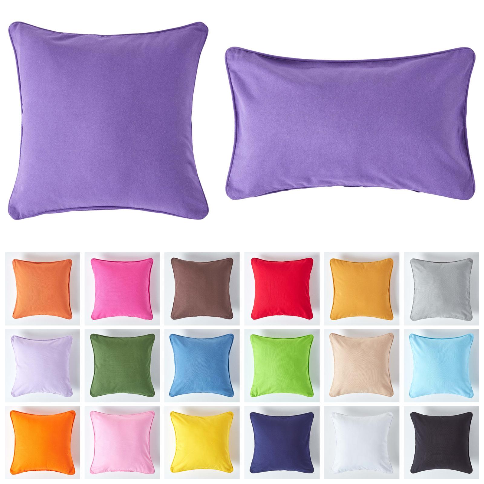 Homescapes 100 Cotton Plain Cushion Covers Square Rectangular Washable