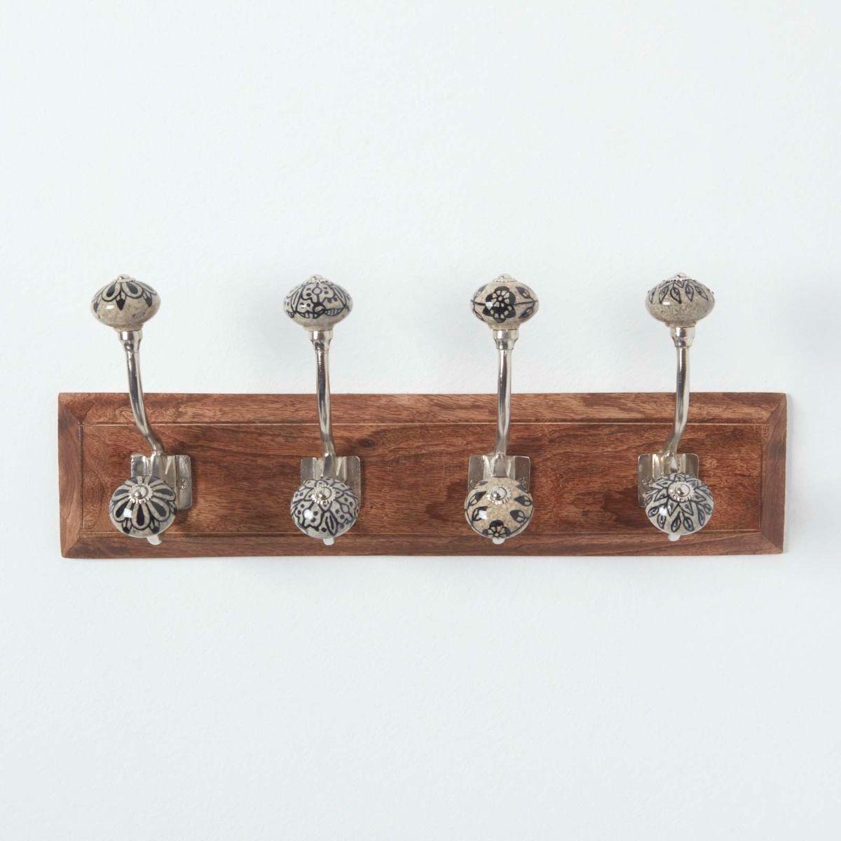 Wall Mounted Vintage style Decorative Coat Rack Hook Hangers with 2 and 4 Hooks - Picture 4 of 32