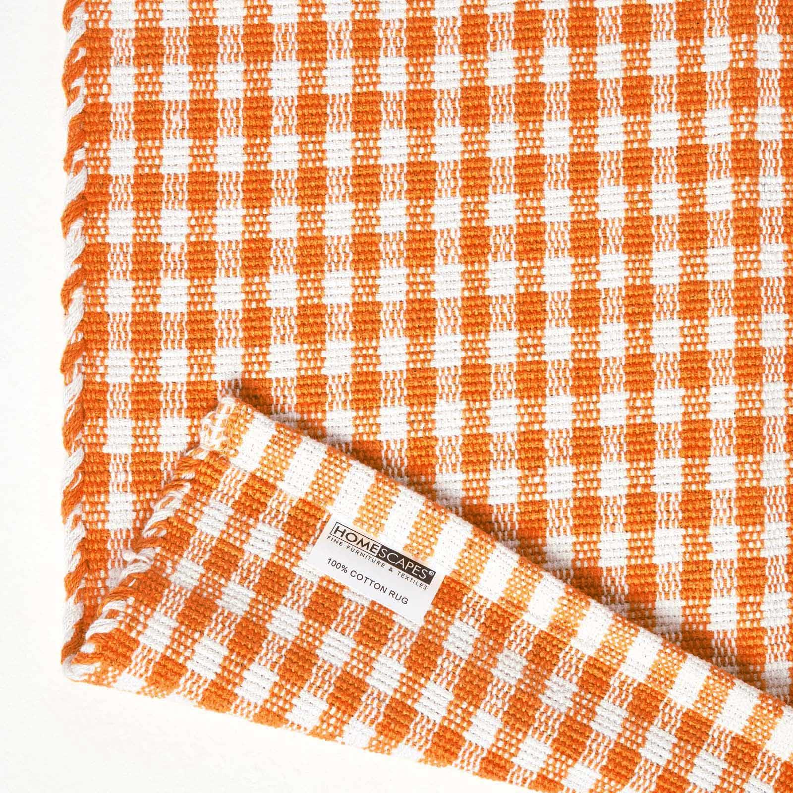 Cotton Gingham Rugs Pink Blue Beige Green Orange Carpet Kids Bath Mats - Picture 29 of 43