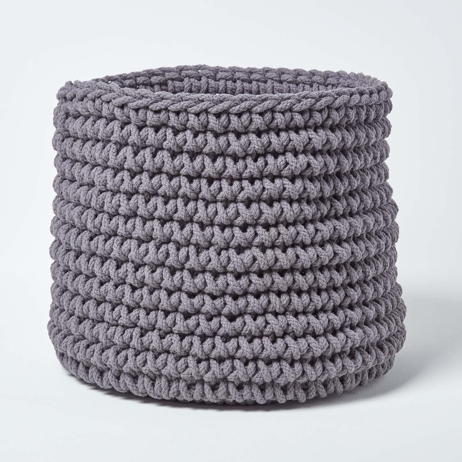 100% Cotton Round Knitted Storage Basket Books & Cloths Storage Handmade Basket - Picture 26 of 135