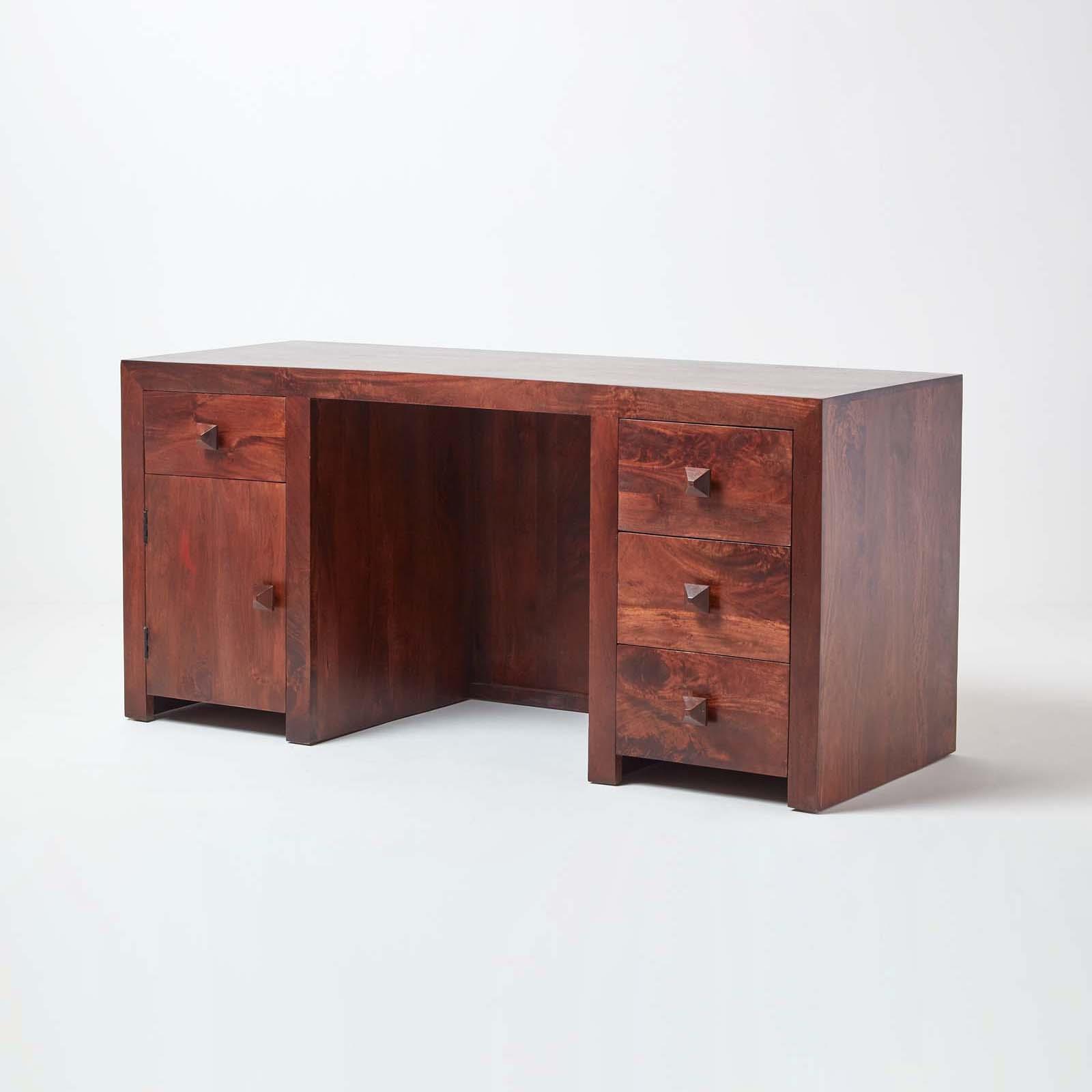 Dakota Small/Large Computer Desk Solid Mango Hard Wood Office Desk with