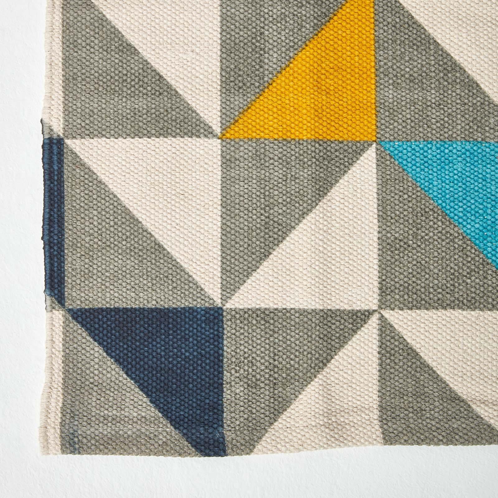 Handwoven Hallway Runner 100% Cotton Hall Rug Multicolour Geometric Printed - Picture 4 of 41