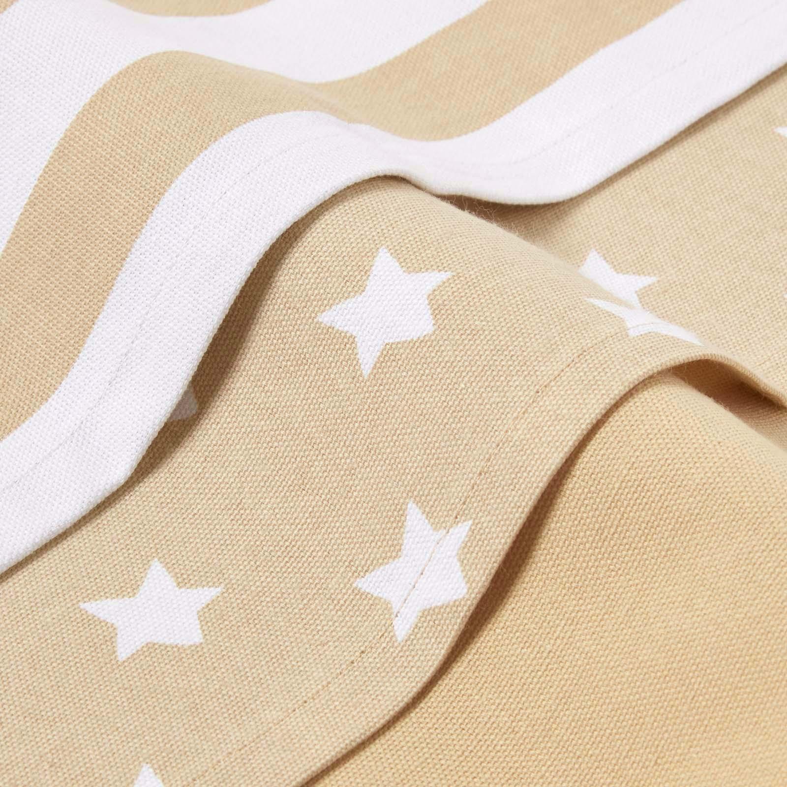 Cotton Beige And White Stars Kitchen Double Oven Gloves Apron Towel Pot Holder - Picture 20 of 26