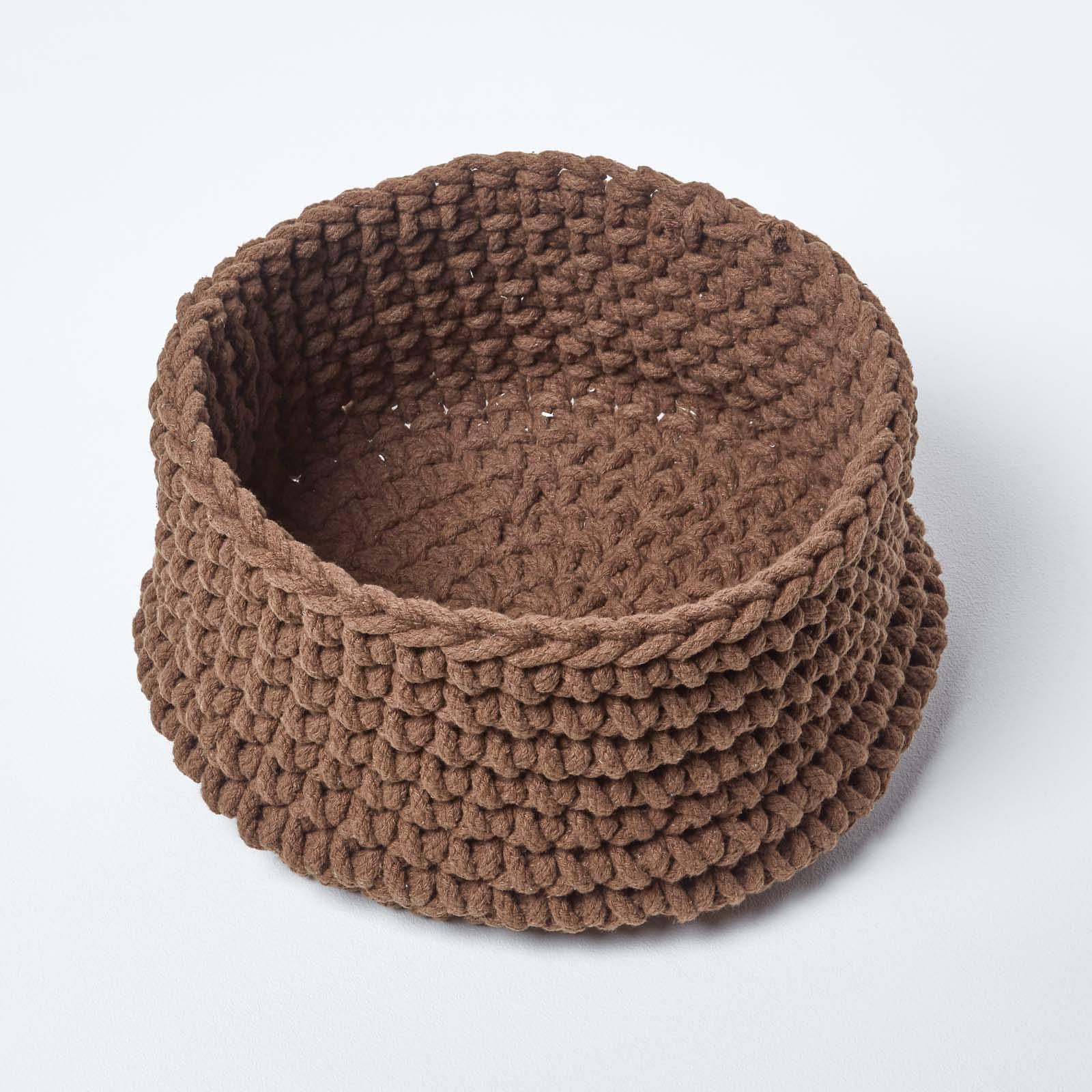 100% Cotton Round Knitted Storage Basket Books & Cloths Storage Handmade Basket - Picture 20 of 135