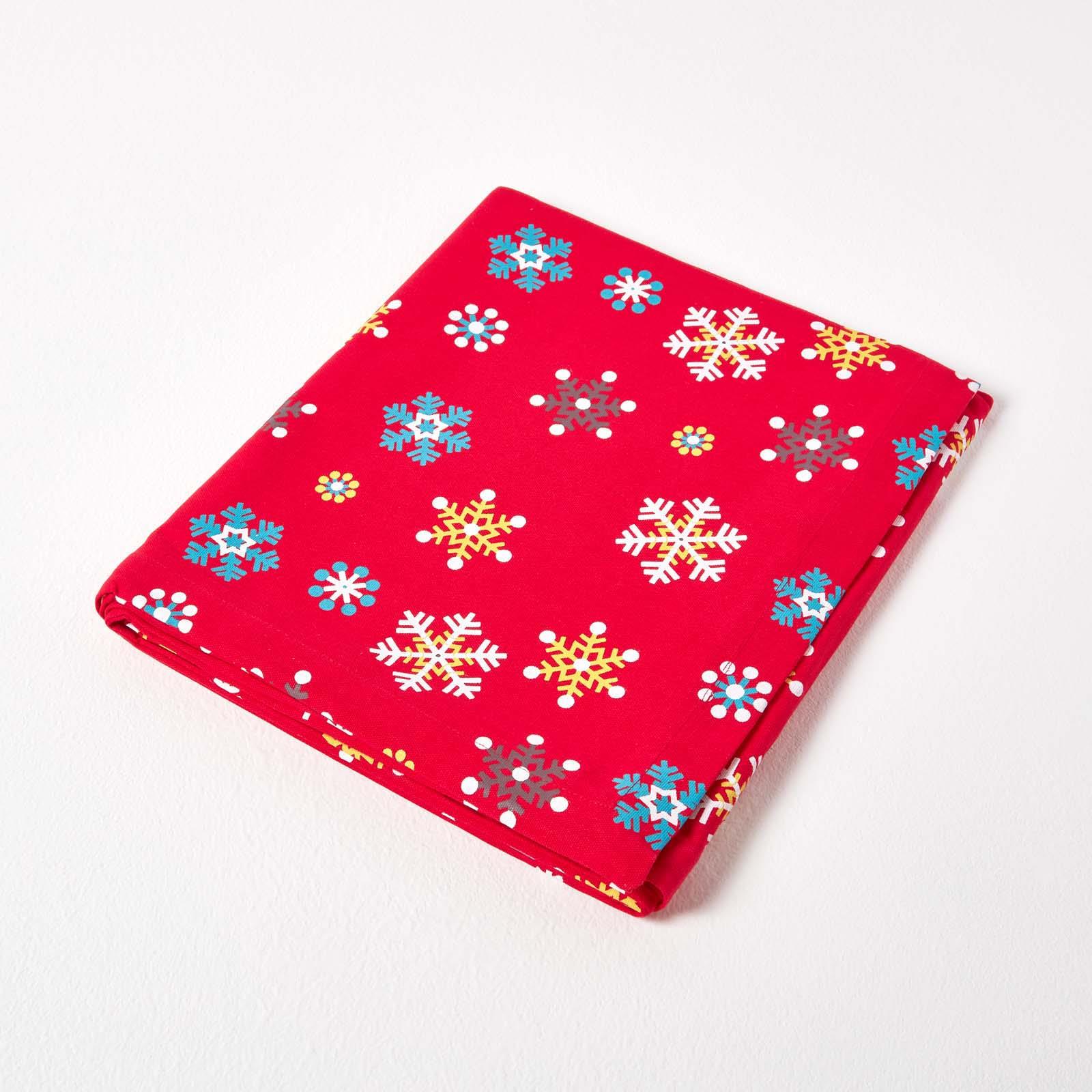 Christmas Cotton Red Snowflake Tablecloth Napkin Placemat Runner Decoration - Picture 11 of 34