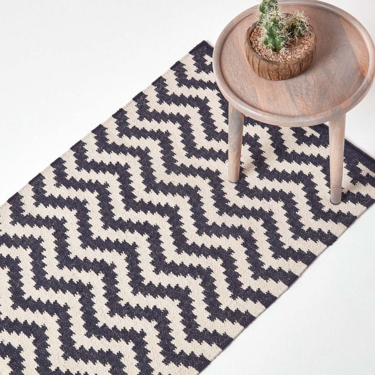 Handmade Cotton & Wool Kilim Rugs Runner Multi Coloured Geometric Diamond Carpet - Picture 17 of 64