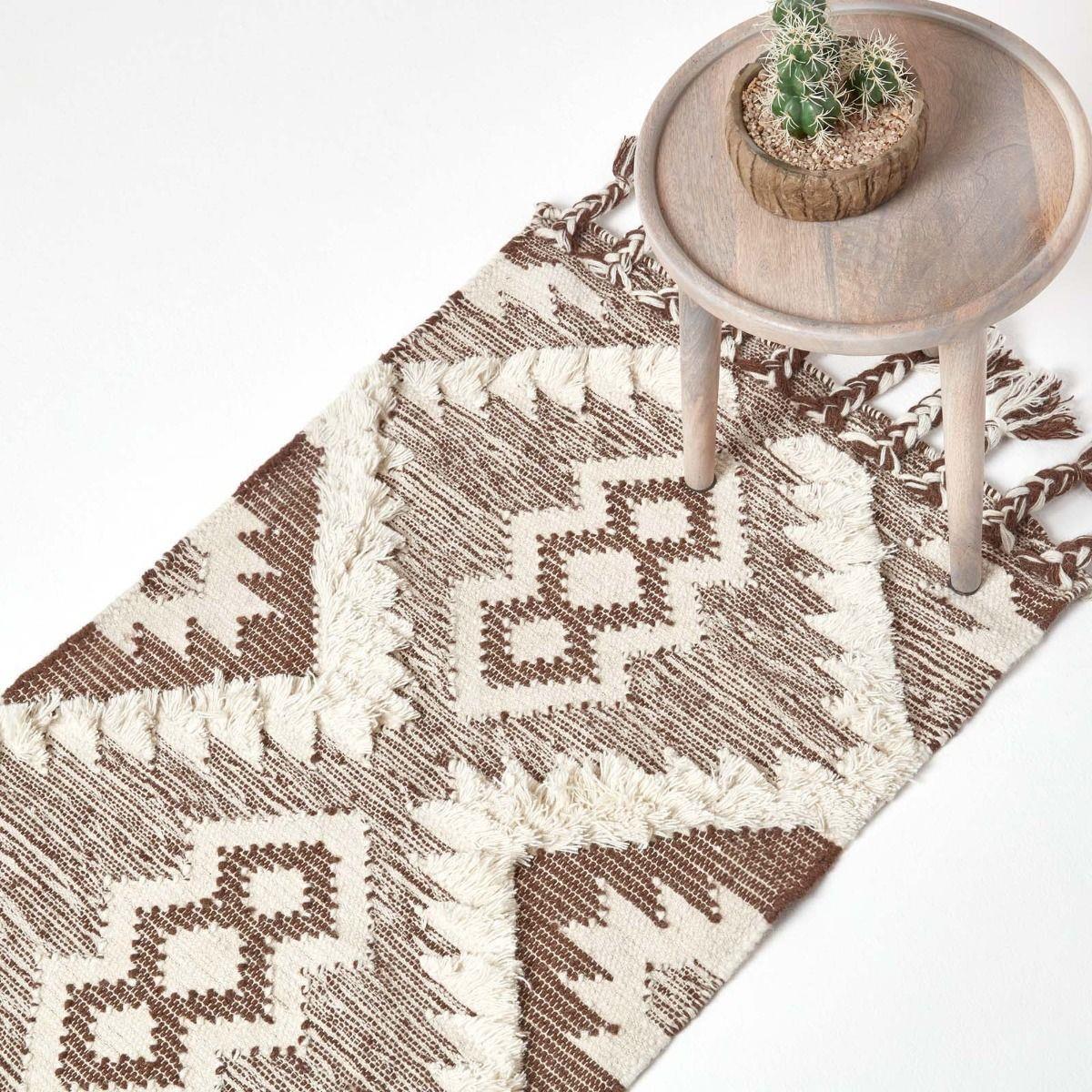 Handmade Cotton & Wool Kilim Rugs Runner Multi Coloured Geometric Diamond Carpet - Picture 52 of 64