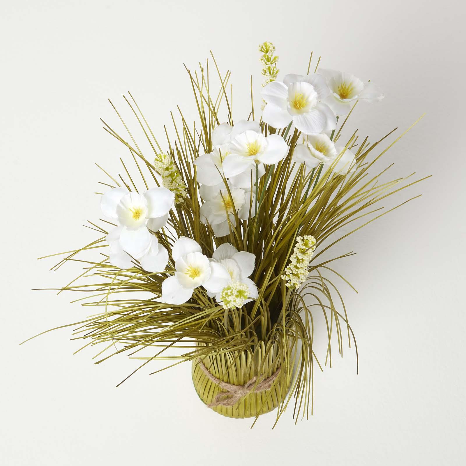 Artificial Meadow Flower And Grass Arrangement Freestanding Indoor