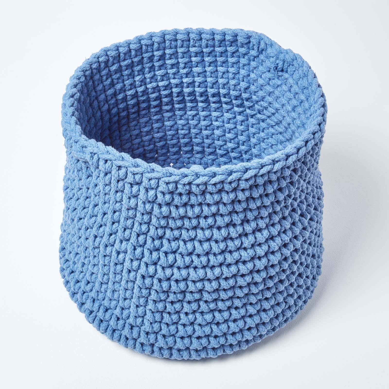 100% Cotton Round Knitted Storage Basket Books & Cloths Storage Handmade Basket - Picture 13 of 135
