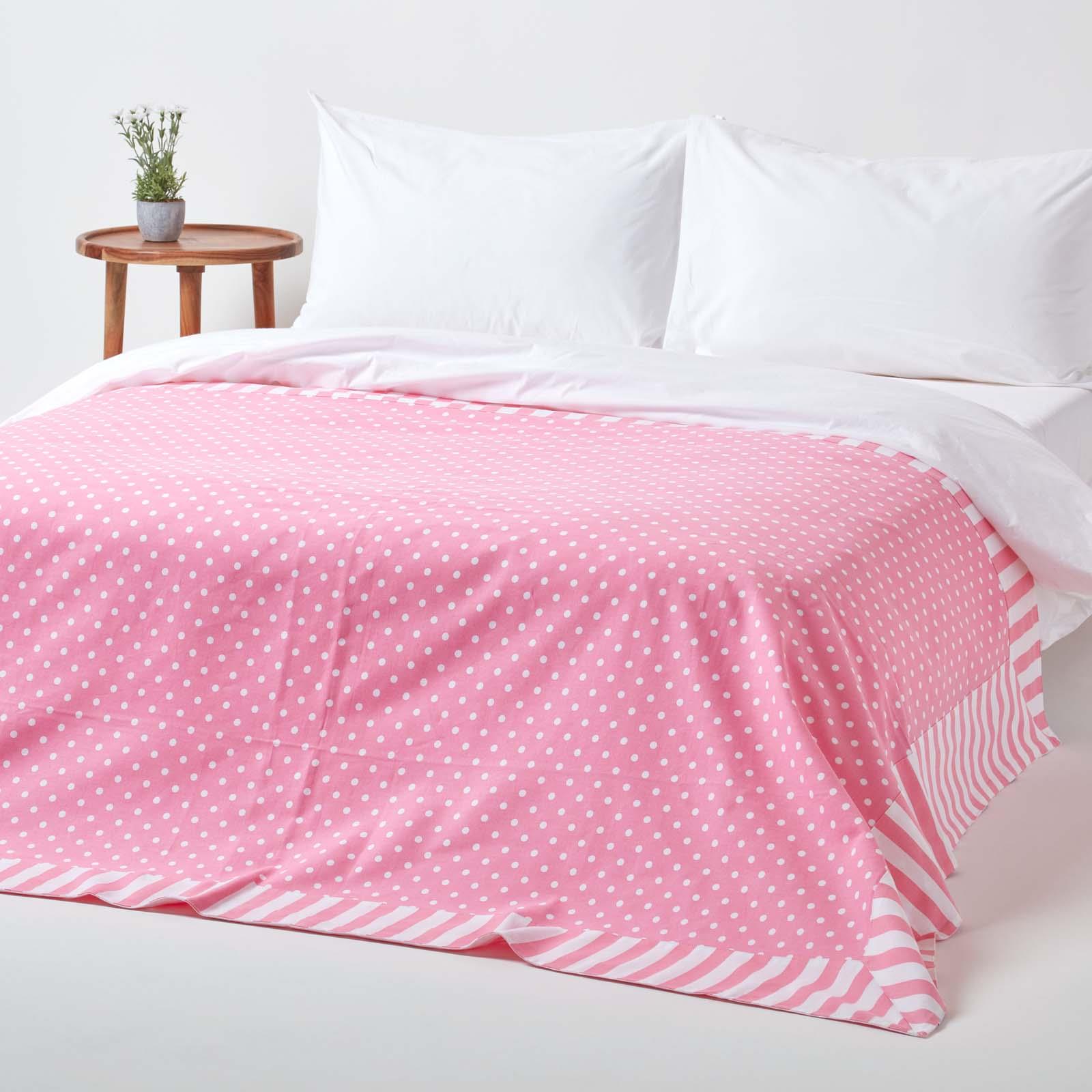Cotton Pink Heart Decorative Sofa Throw, Red Polka Dots, Blue Stars and Stripes - Picture 18 of 55