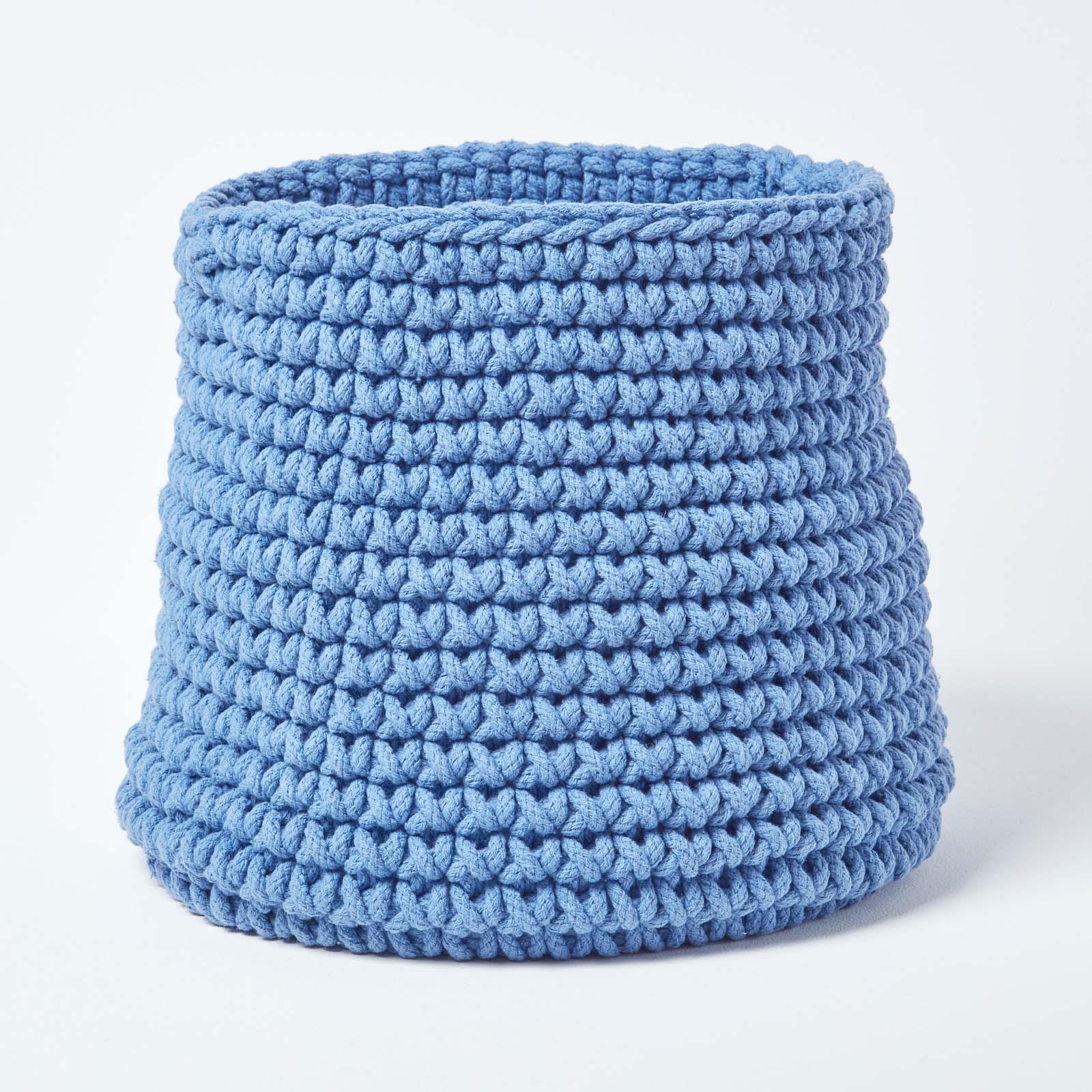 100% Cotton Round Knitted Storage Basket Books & Cloths Storage Handmade Basket - Picture 11 of 135