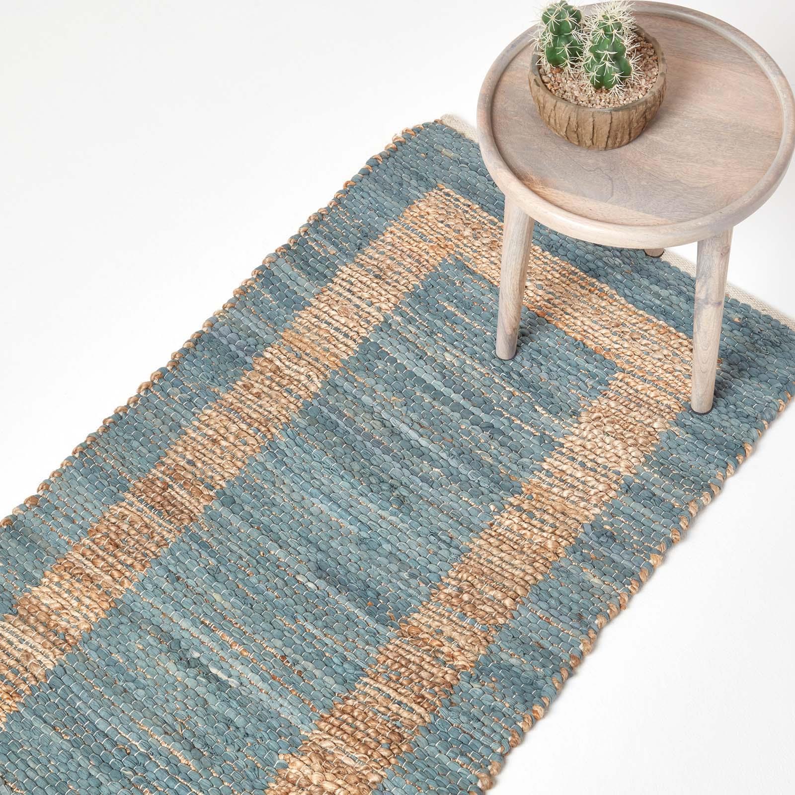 Handwoven Geometric & Checked Pattern Contemorary Style Cotton Hallway Runner - Picture 27 of 36