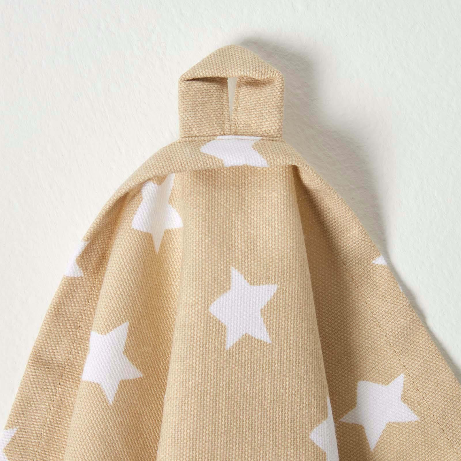 Cotton Beige And White Stars Kitchen Double Oven Gloves Apron Towel Pot Holder - Picture 19 of 26