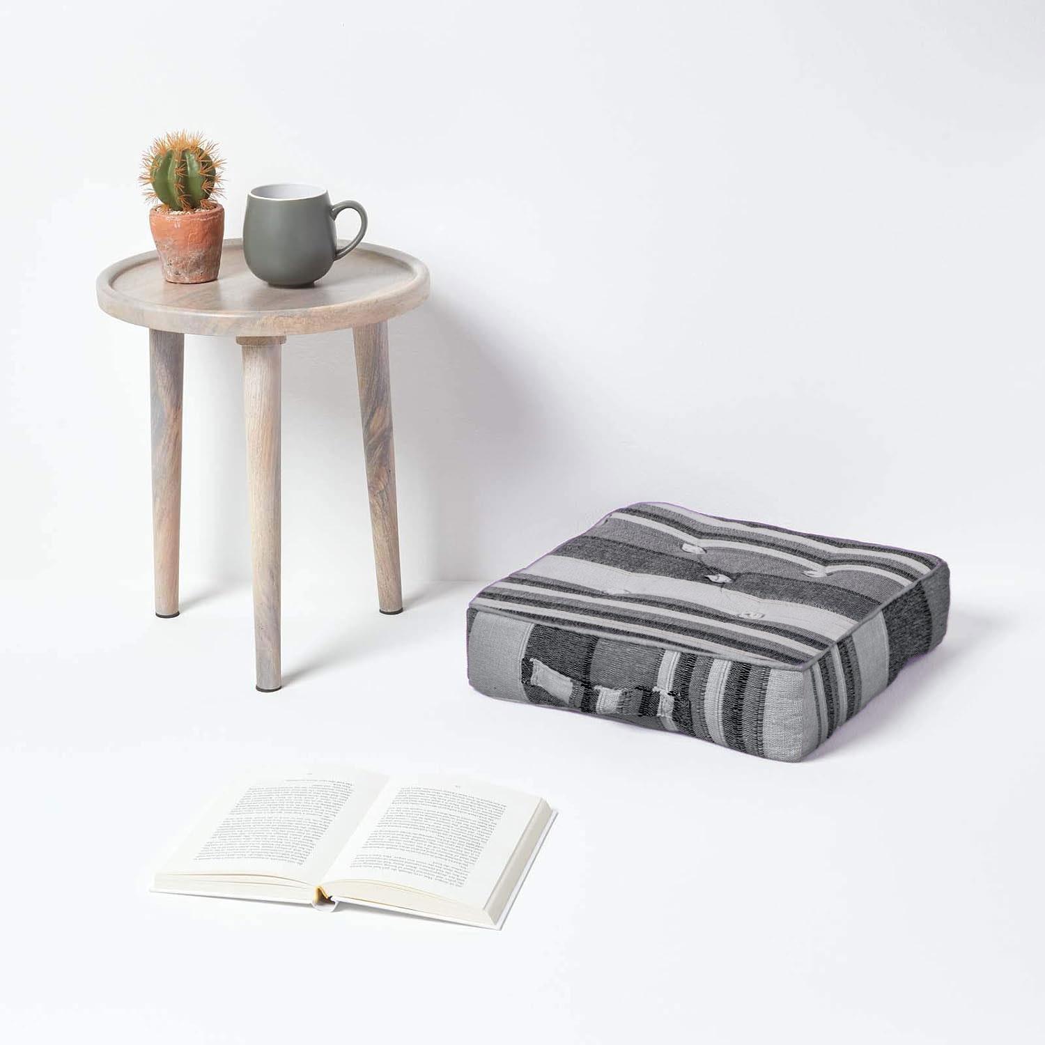 Morocco Striped Floor Cushion Outdoor Garden Dining Booster Seat Pads Square - Picture 21 of 49