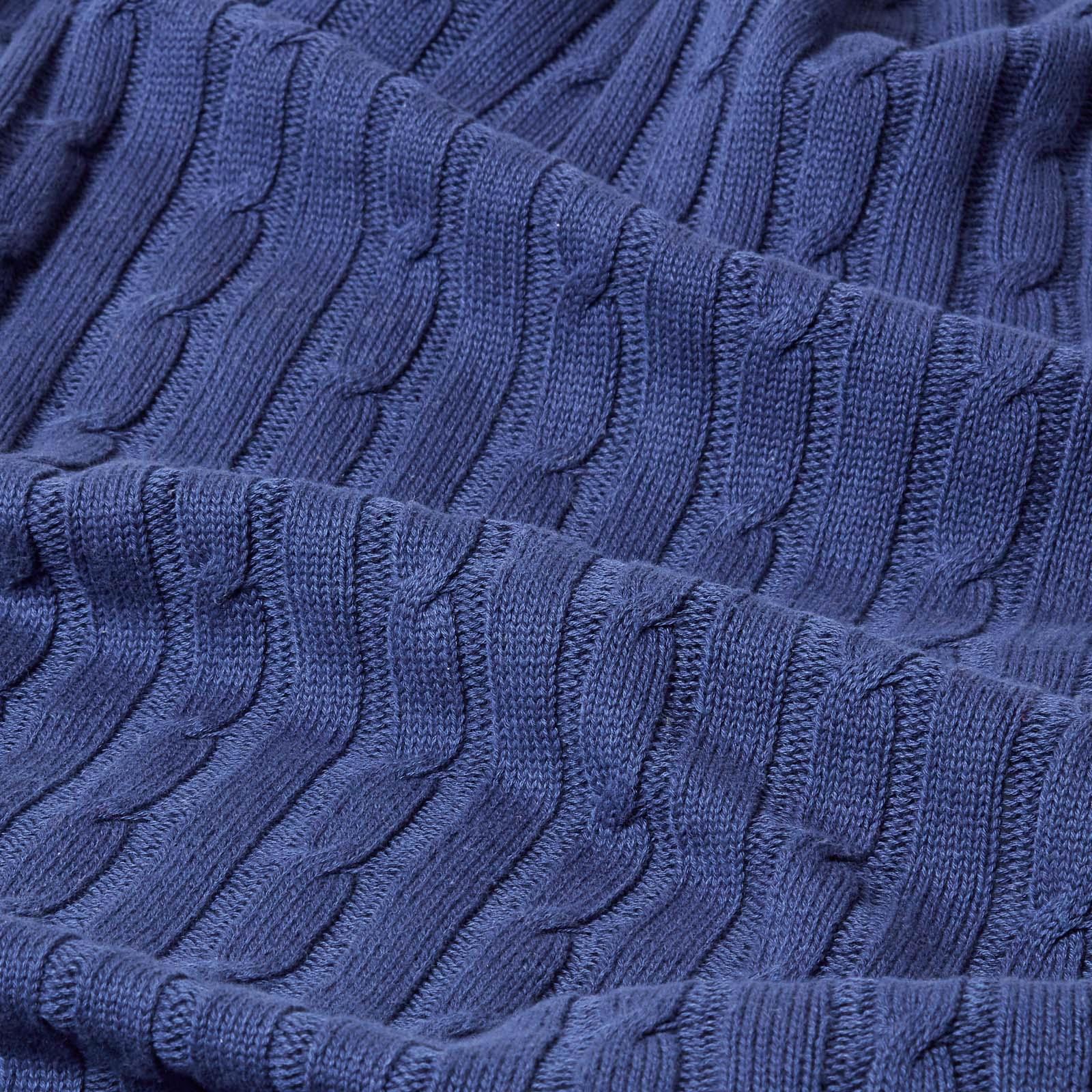 Cotton Cable Knit Throw, Blue, Grey, Green, Pink, Natural, Chocolate - Picture 45 of 65