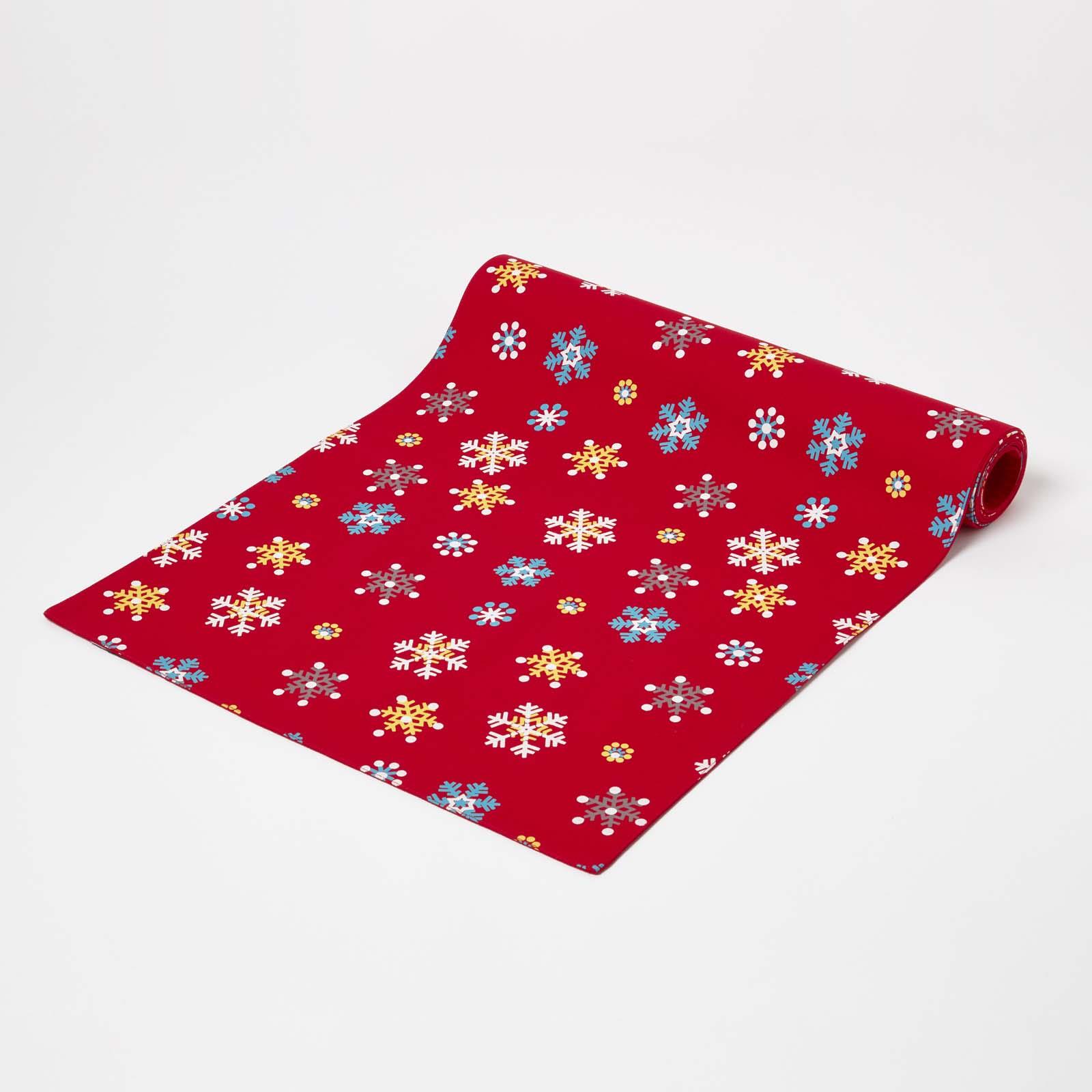 Christmas Cotton Red Snowflake Tablecloth Napkin Placemat Runner Decoration - Picture 32 of 34