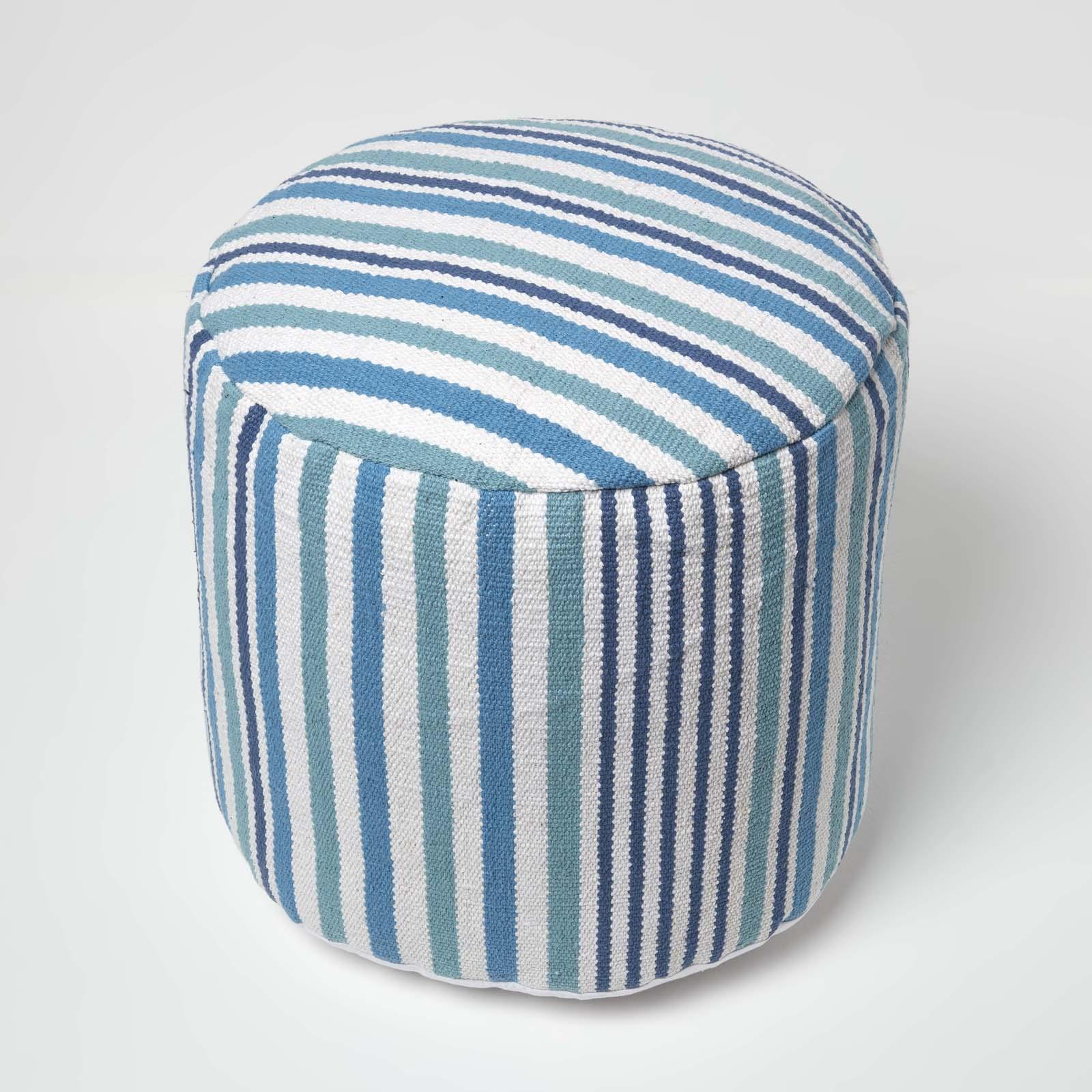 Striped Square Bean Bag Footstools Foot Rest Stool Pouffe Ottoman - Picture 9 of 26
