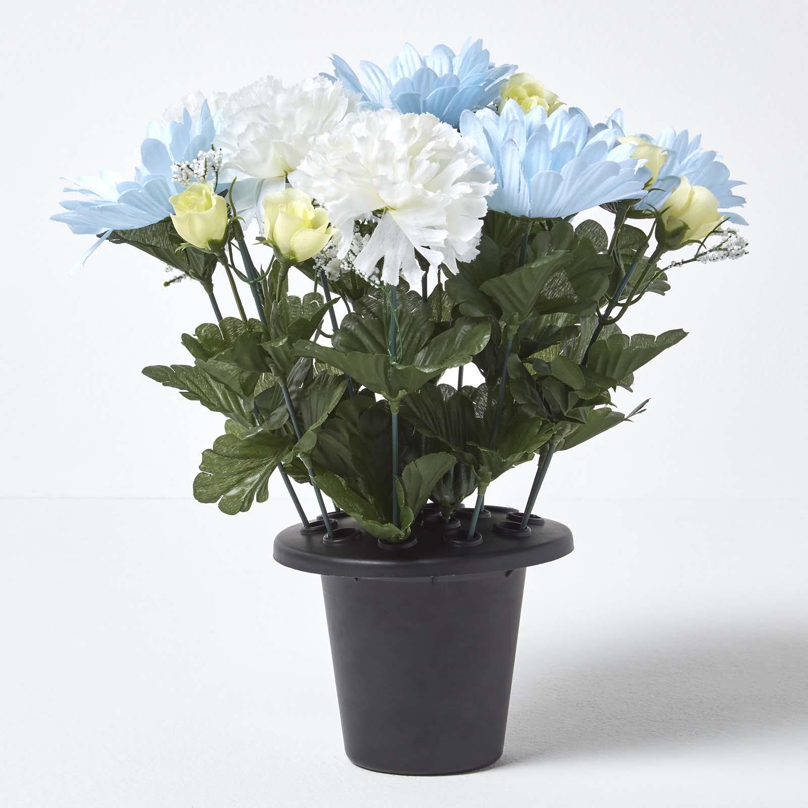 Artificial Flowers in Grave Vase Arrangement Crematorium Memorial