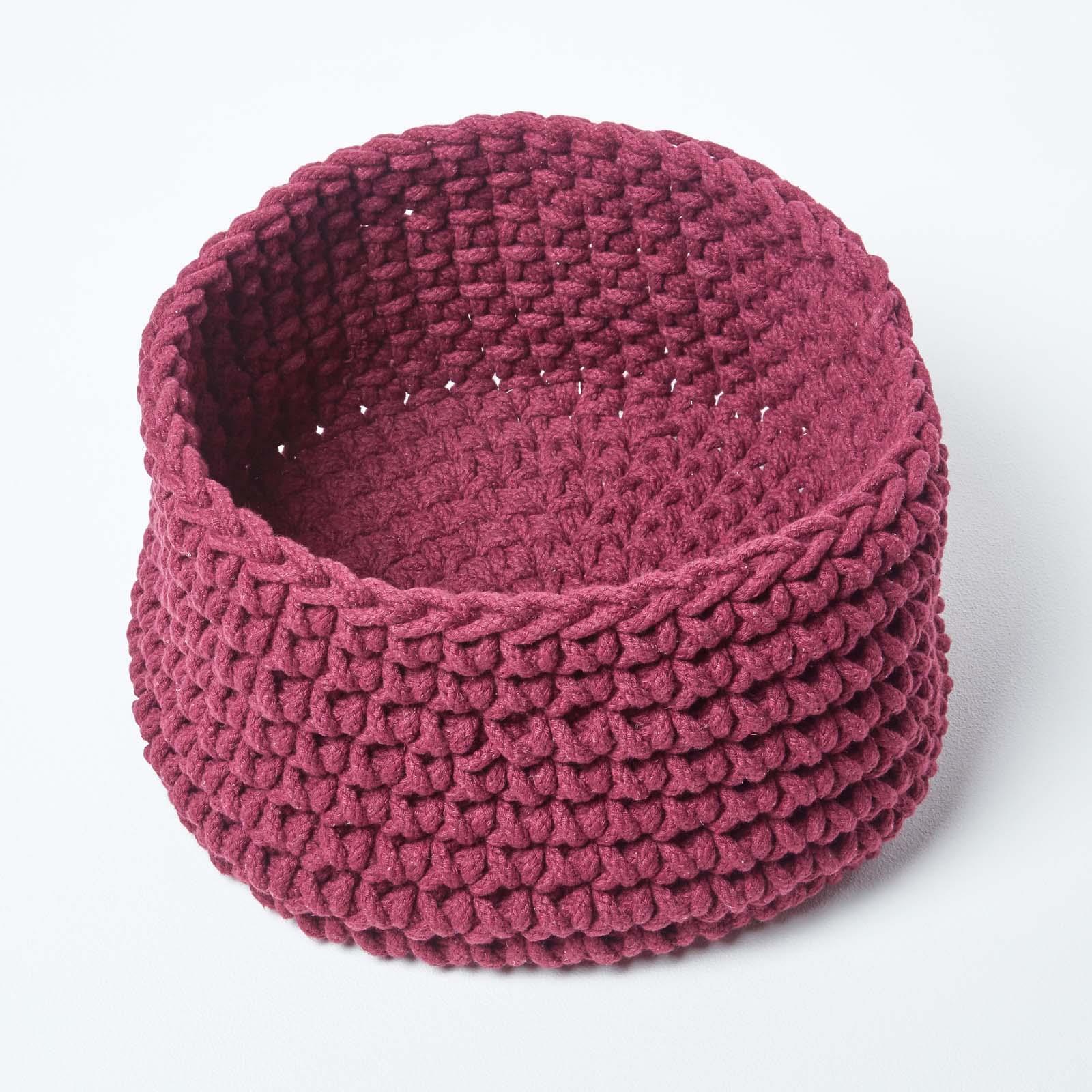 100% Cotton Round Knitted Storage Basket Books & Cloths Storage Handmade Basket - Picture 110 of 135