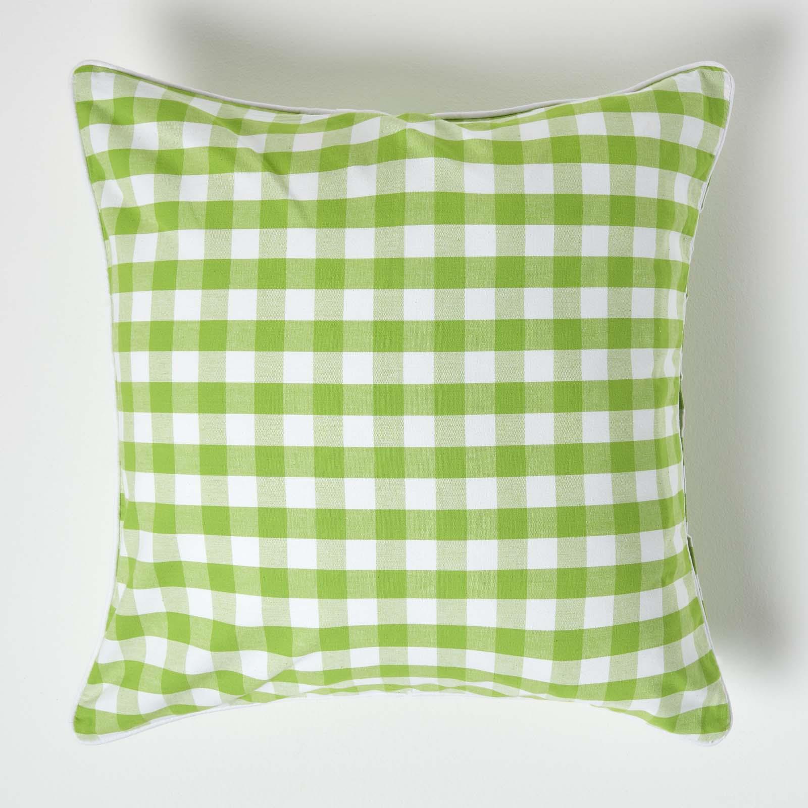 100 Cotton Block Check Cushion Cover For Home Decor Square Rectangular Ebay
