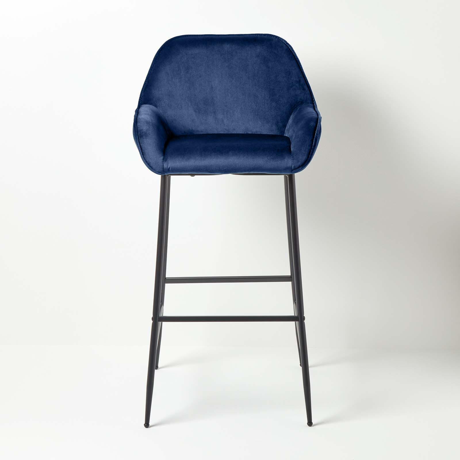 Velvet Bar Stool Chair On-Trend Kitchen Breakfast Bar Stool with Backrest - Picture 27 of 40