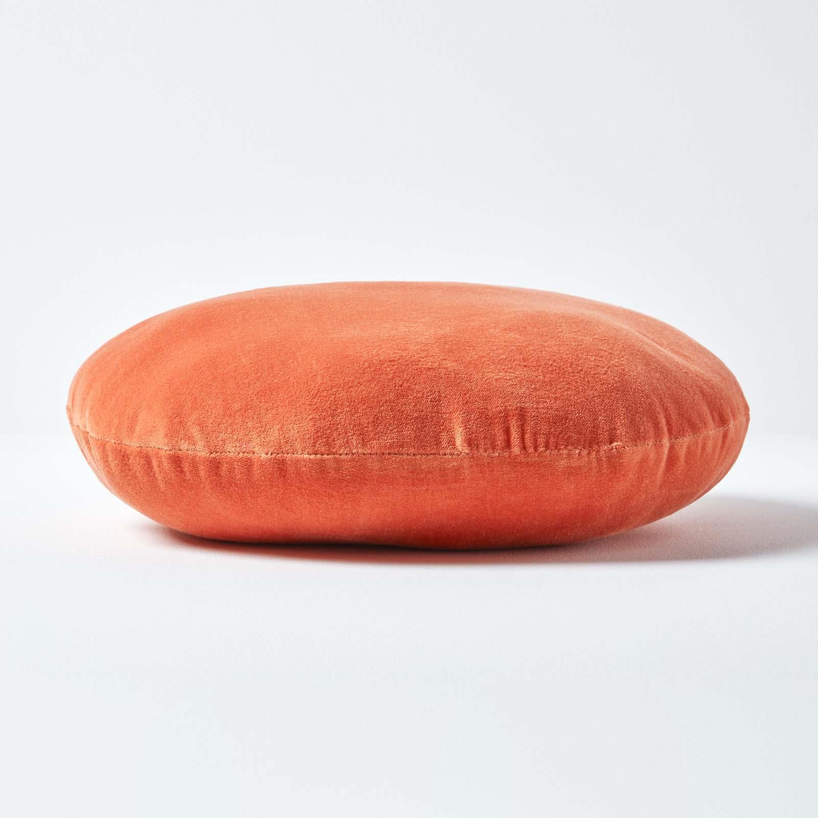 Luxury Super Soft Cotton Round Filled Plain Scatter Cushion, 40cm Diameter - Picture 6 of 26
