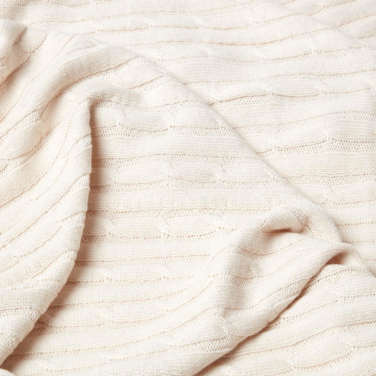 Cotton Cable Knit Throw, Blue, Grey, Green, Pink, Natural, Chocolate - Picture 37 of 65
